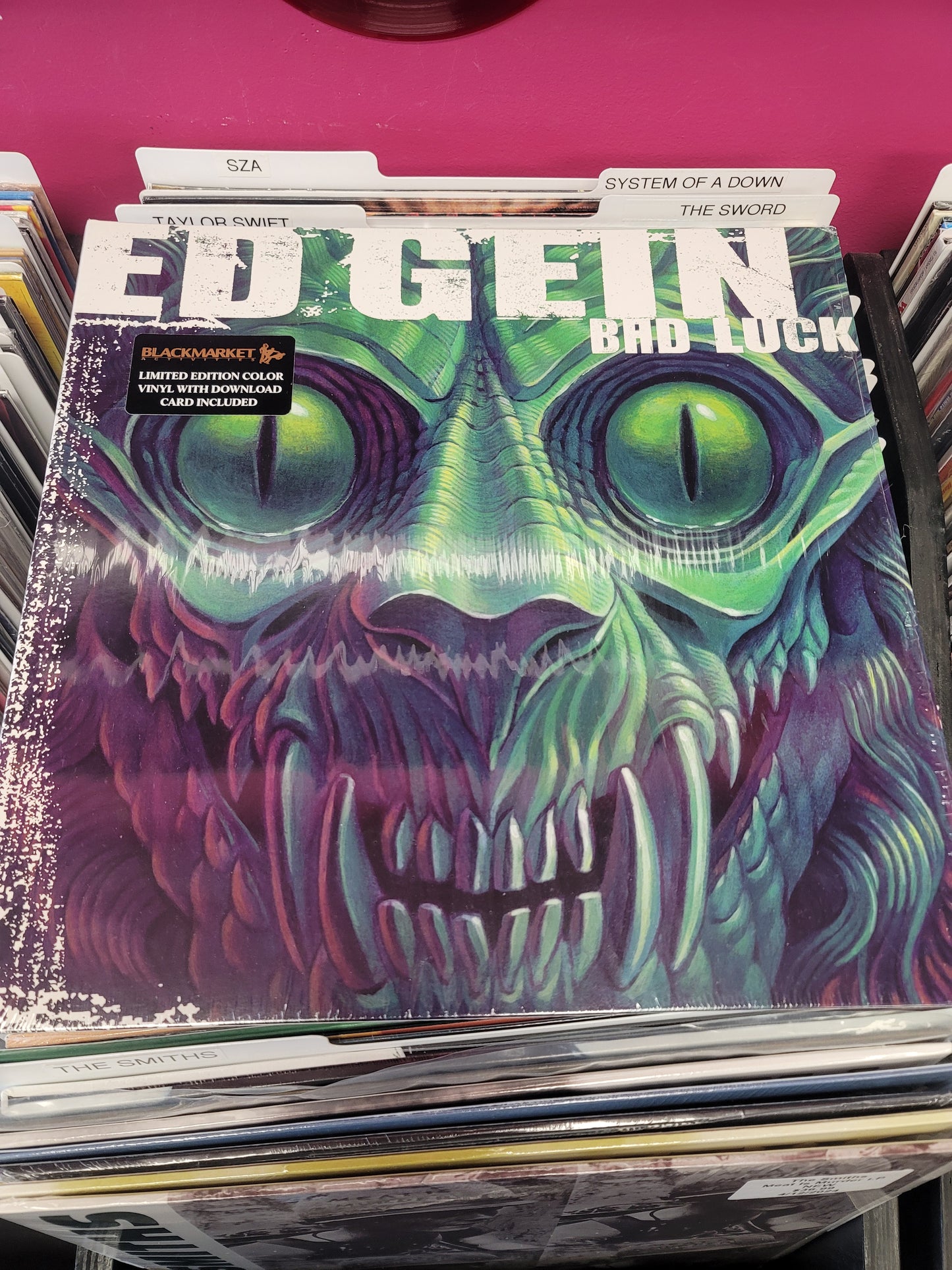 USED: Ed Gein - Bad Luck LP record (red/orange split colored vinyl)