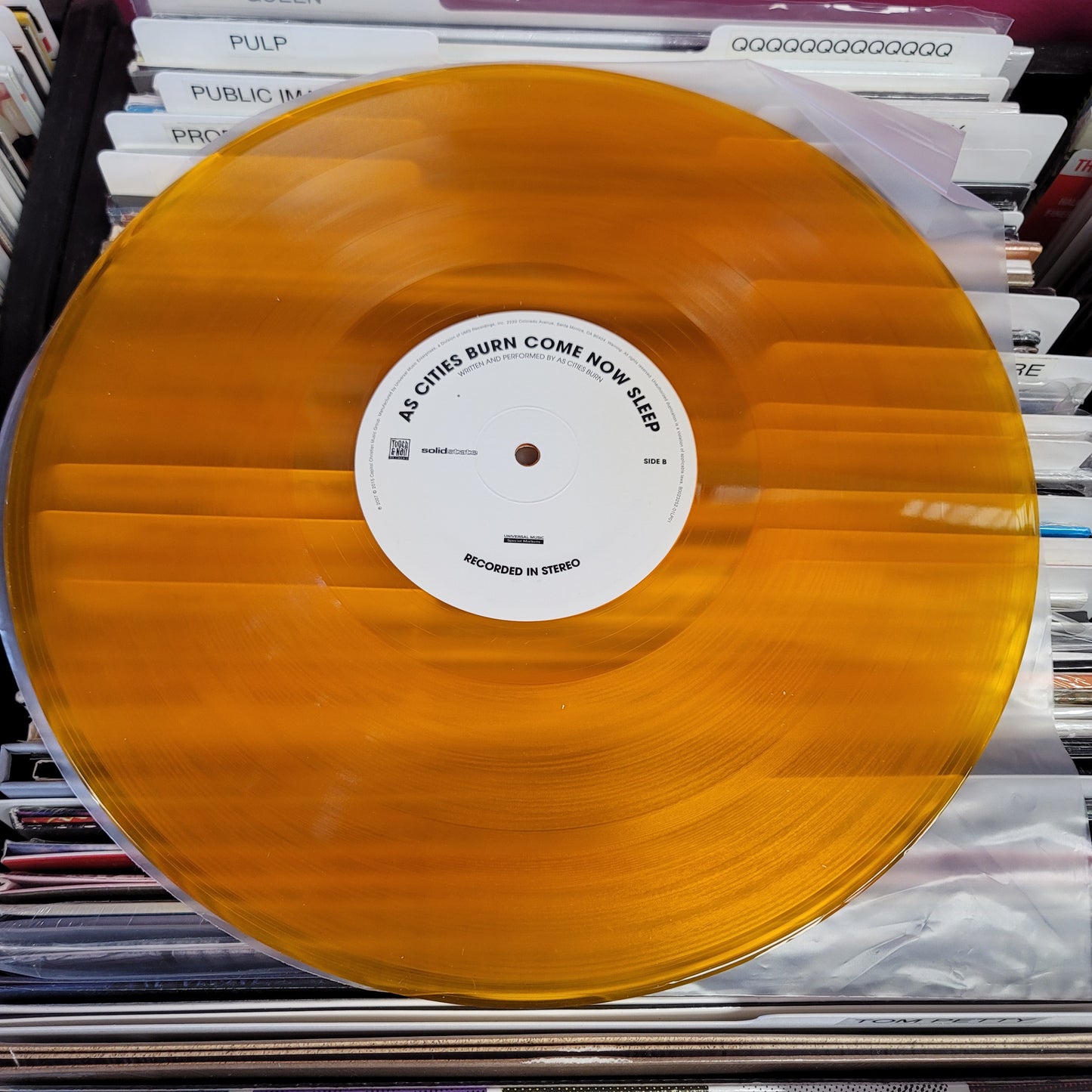 USED: As Cities Burn - Come Now Sleep LP record (orange vinyl)