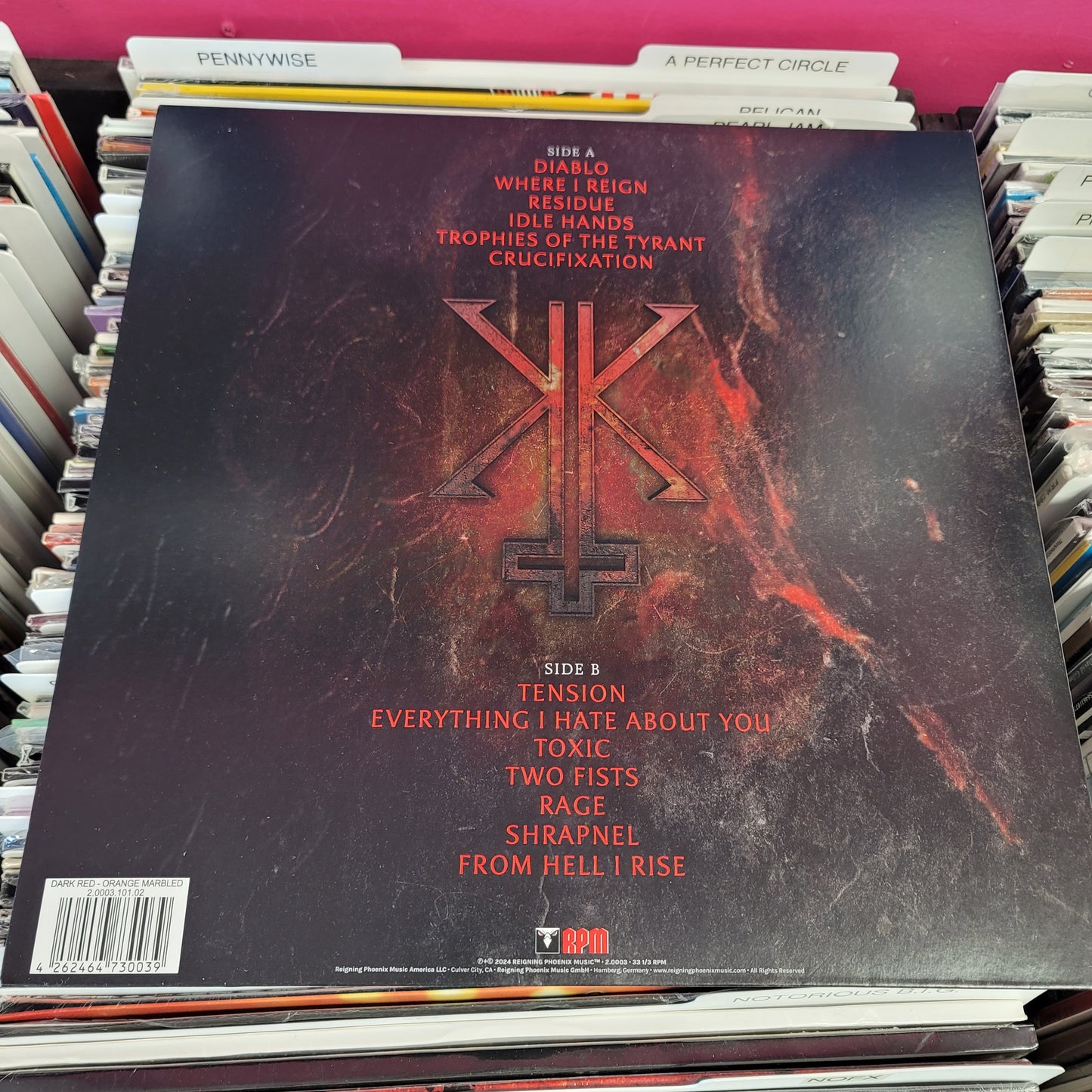 USED: Kerry King - From Hell I Rise LP record (orange vinyl)
