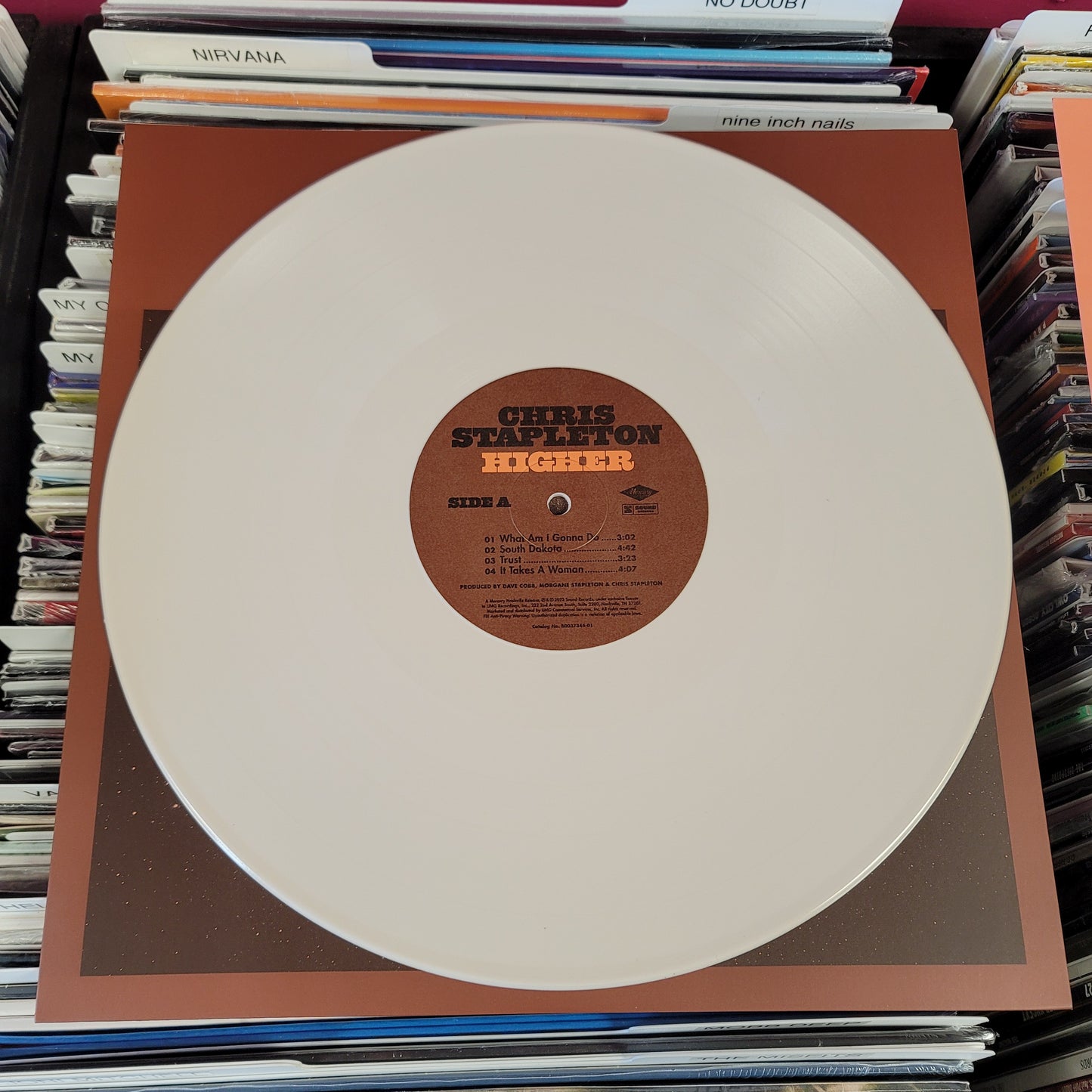 USED: Chris Stapleton - Higher LP record (bone colored vinyl)