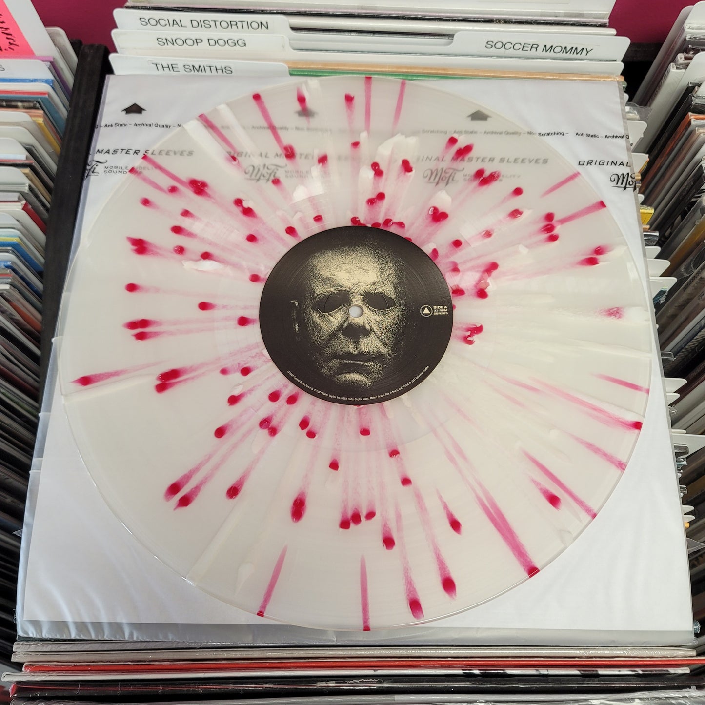 USED: Halloween Kills soundtrack LP (clear vinyl w/ red splatter)