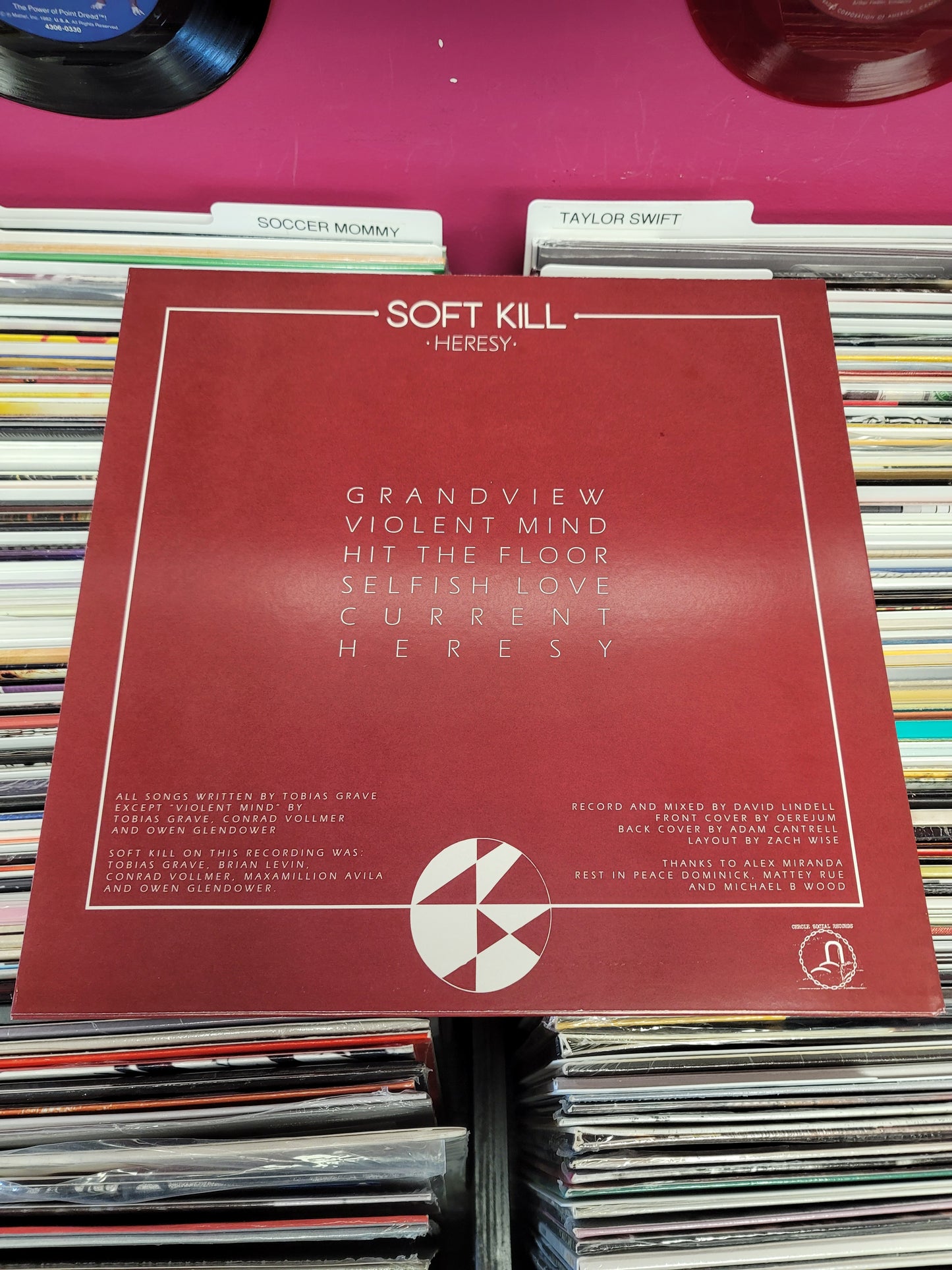USED: Soft Kill - Heresy LP record (blue vinyl)