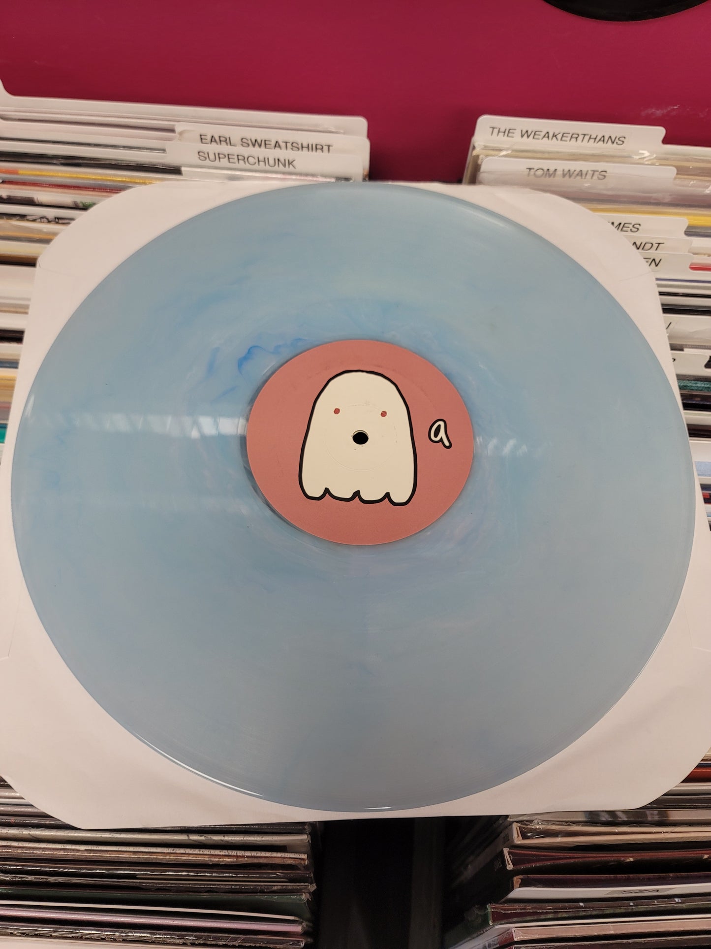 USED: Sorority Noise - Forgettable LP record (blue vinyl w/ white swirls)