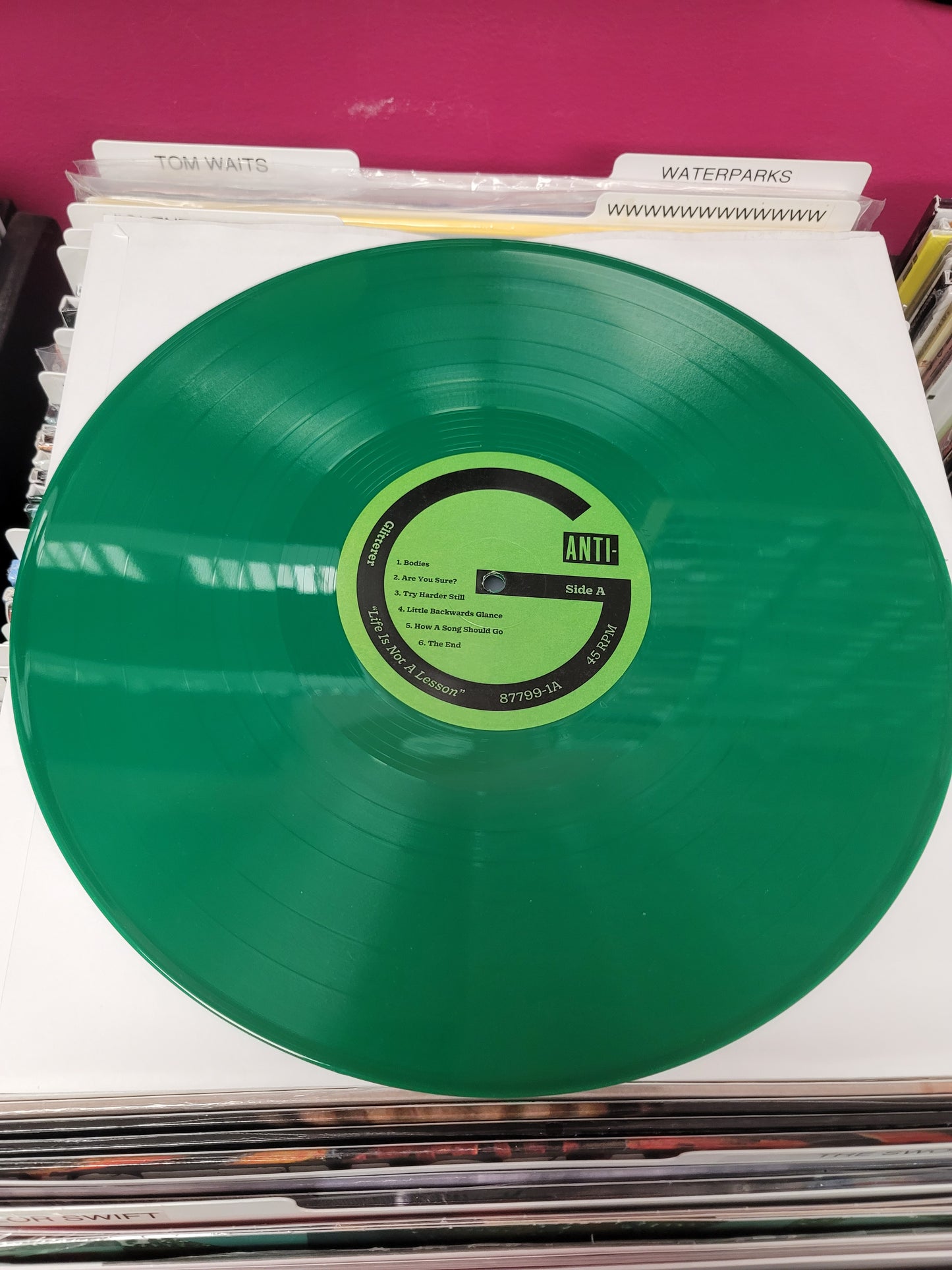 USED: Glitterer - Life Is Not A Lesson LP record (green vinyl)