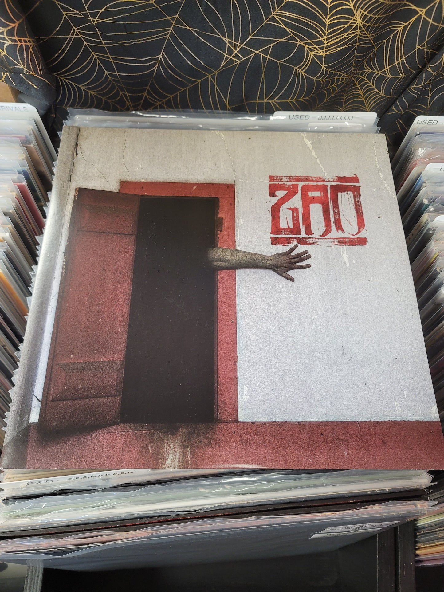 USED: ZAO - The Crimson Corridor LP record (red vinyl w/ black splatter)