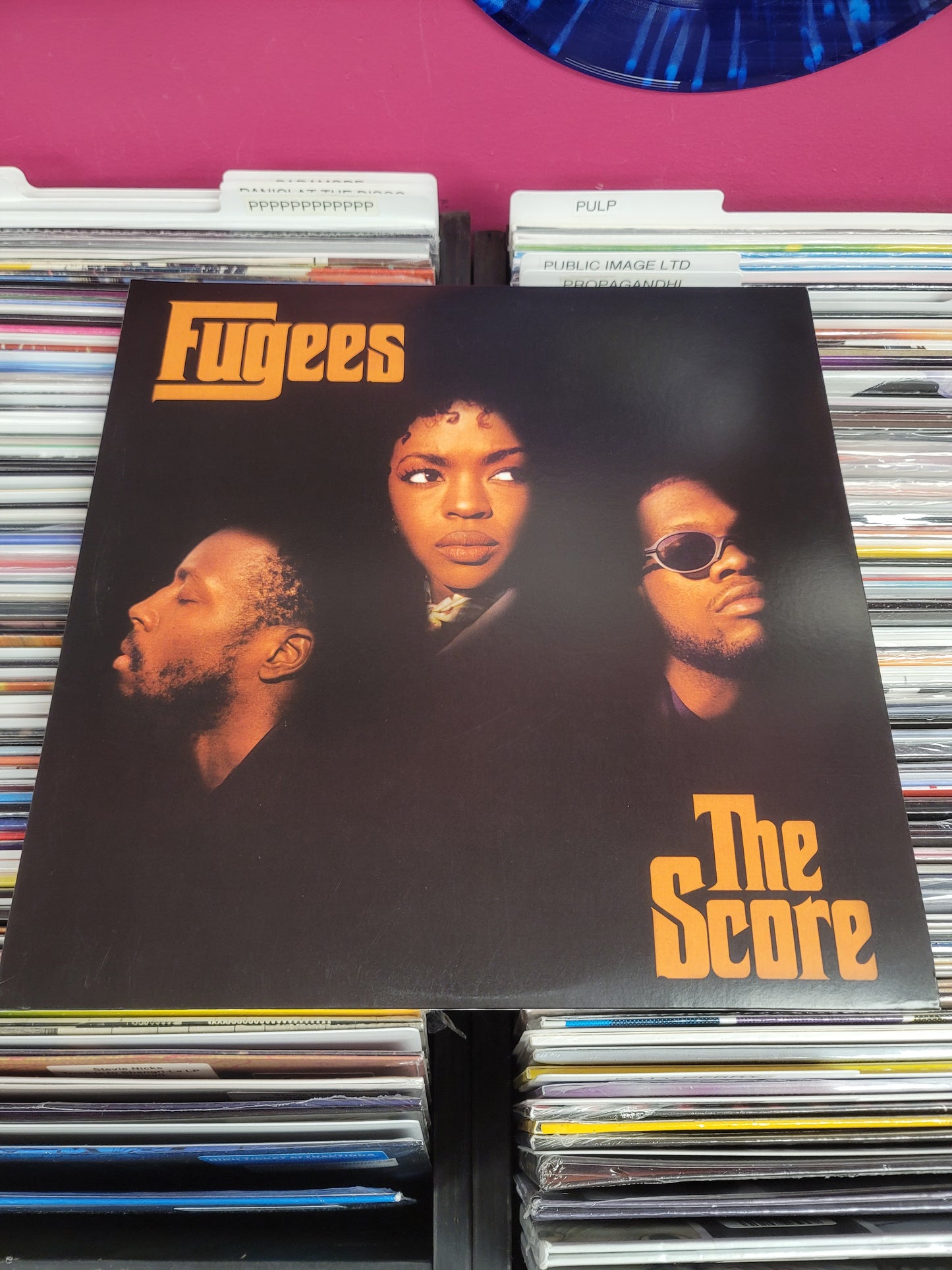 USED: The Fugees - The Score LP record (clear vinyl w/ white streaks)