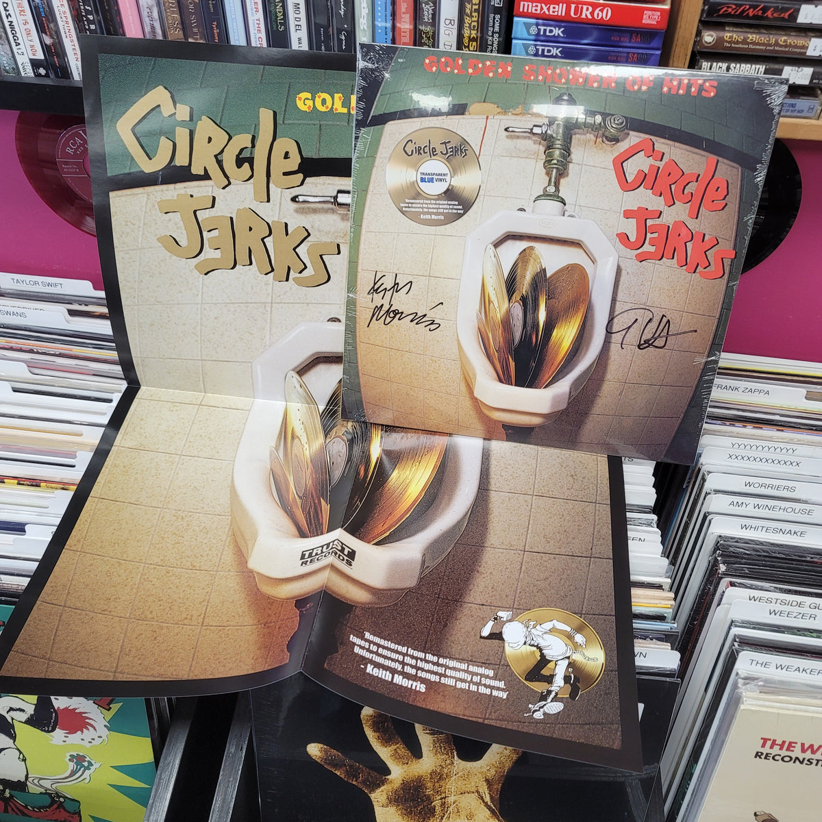 Circle Jerks - Golden Shower of Hits LP record (blue vinyl, SIGNED COPIES)