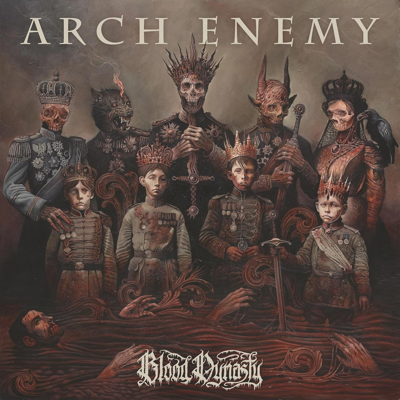 Arch Enemy - Blood Dynasty LP record ("milky clear" colored vinyl)