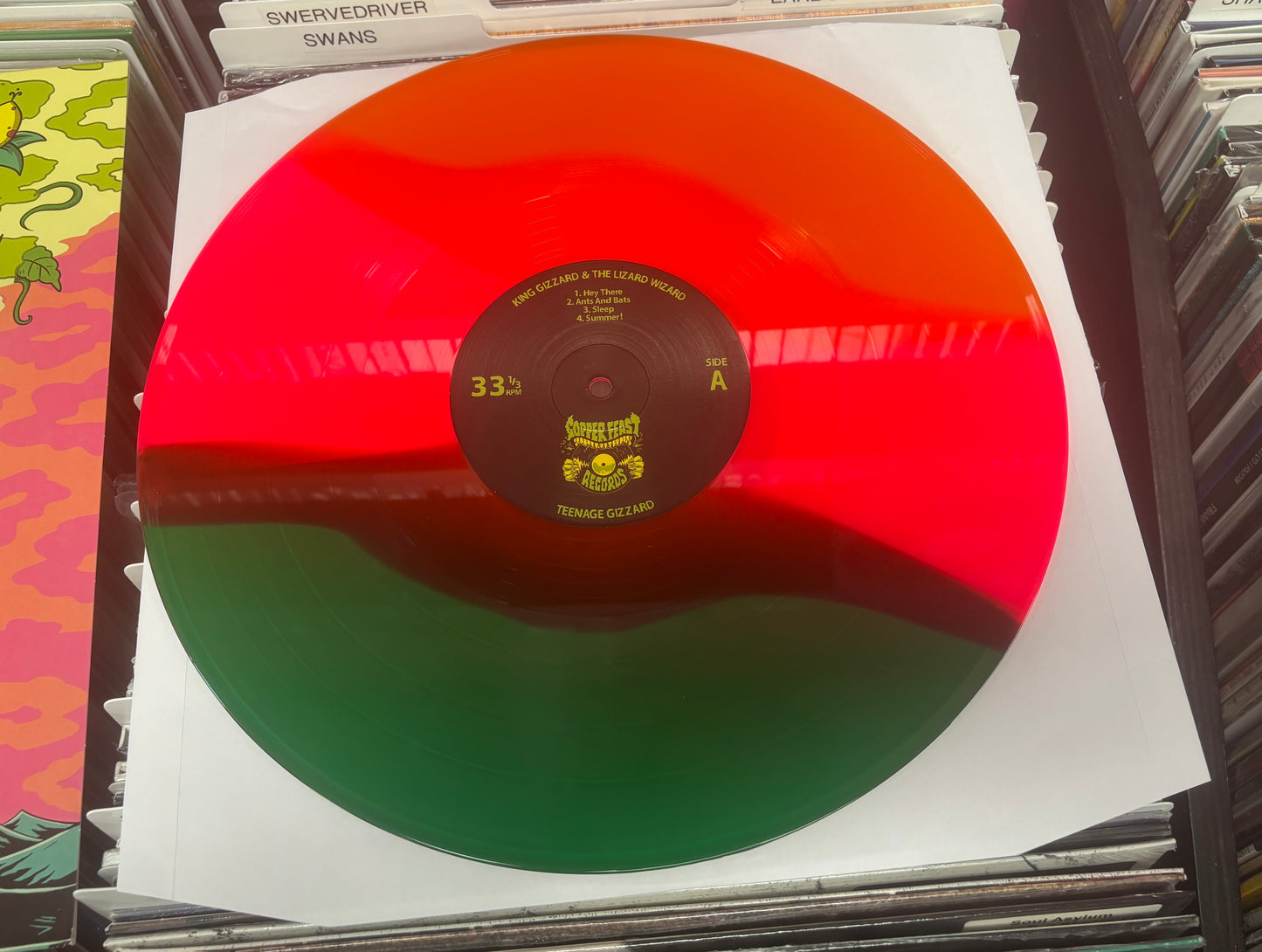 USED: King Gizzard and the Lizard Wizard - Teenage Gizzard LP record (2021 Australian Pressing on pink/orange/green vinyl)