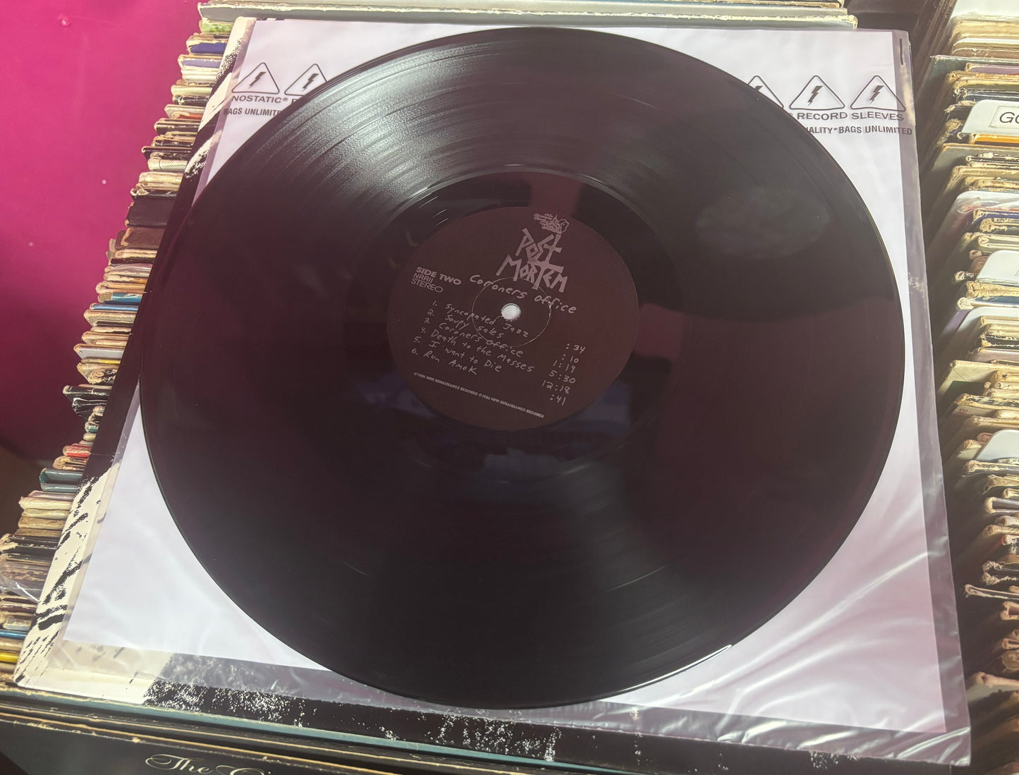 USED: Post Mortem - Coroners Office LP record (1986 pressing)