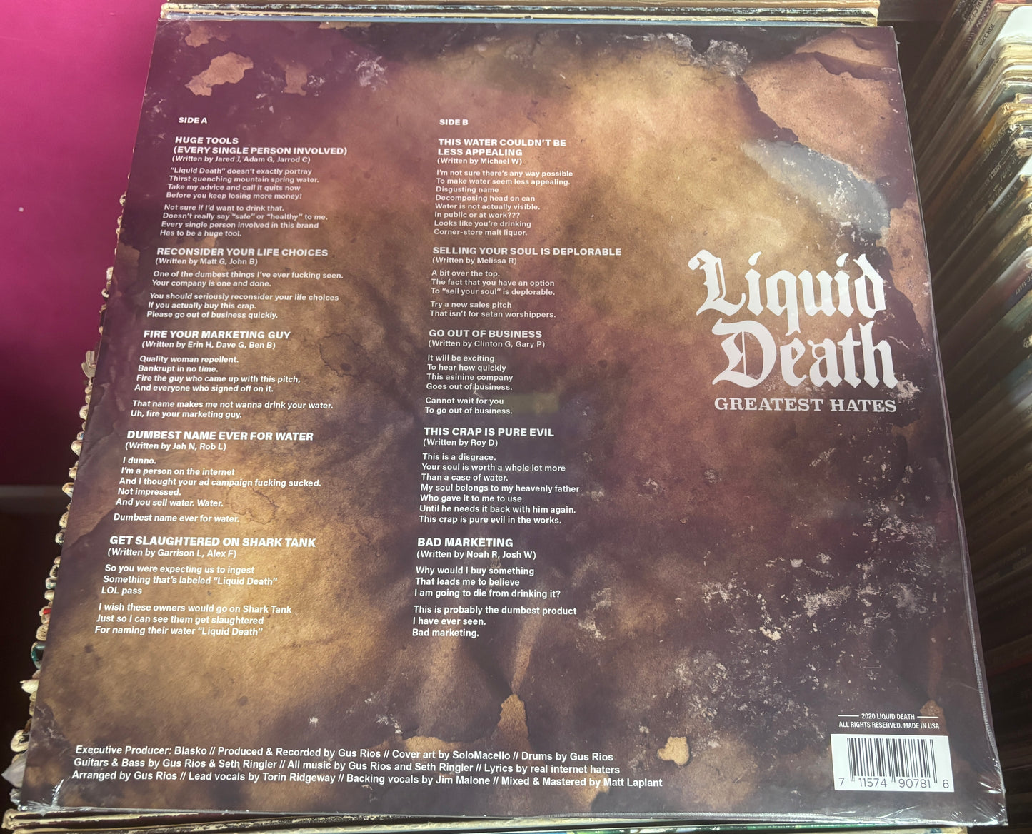 USED: Liquid Death - Greatest Hates LP (STILL SEALED)