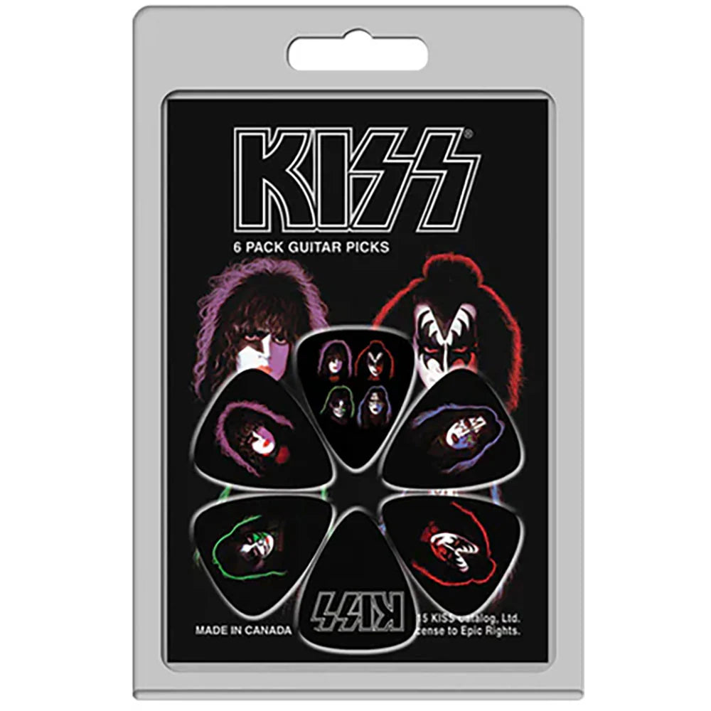 KISS guitar picks - faces (pack of 6 picks)