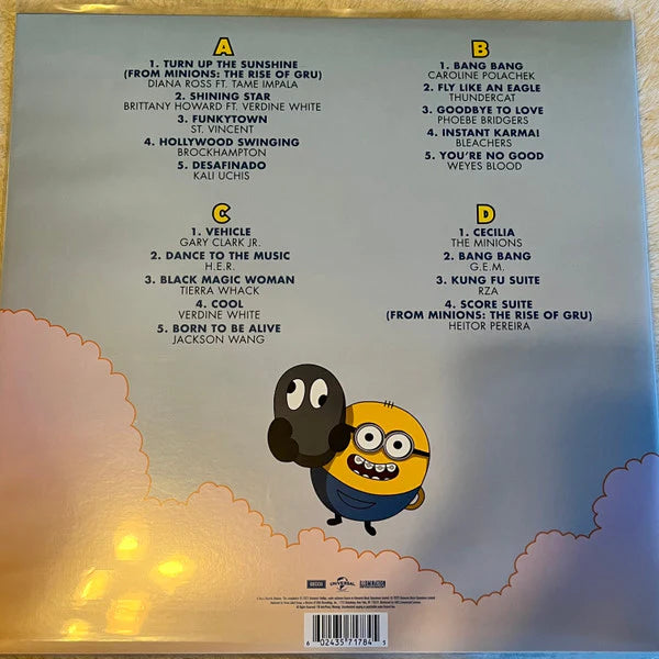 Minions The Rise of Gru Original Motion Picture Soundtrack 2xLP sky blue vinyl record featuring Phoebe Bridgers, Bleachers, Brockhampton, and more!