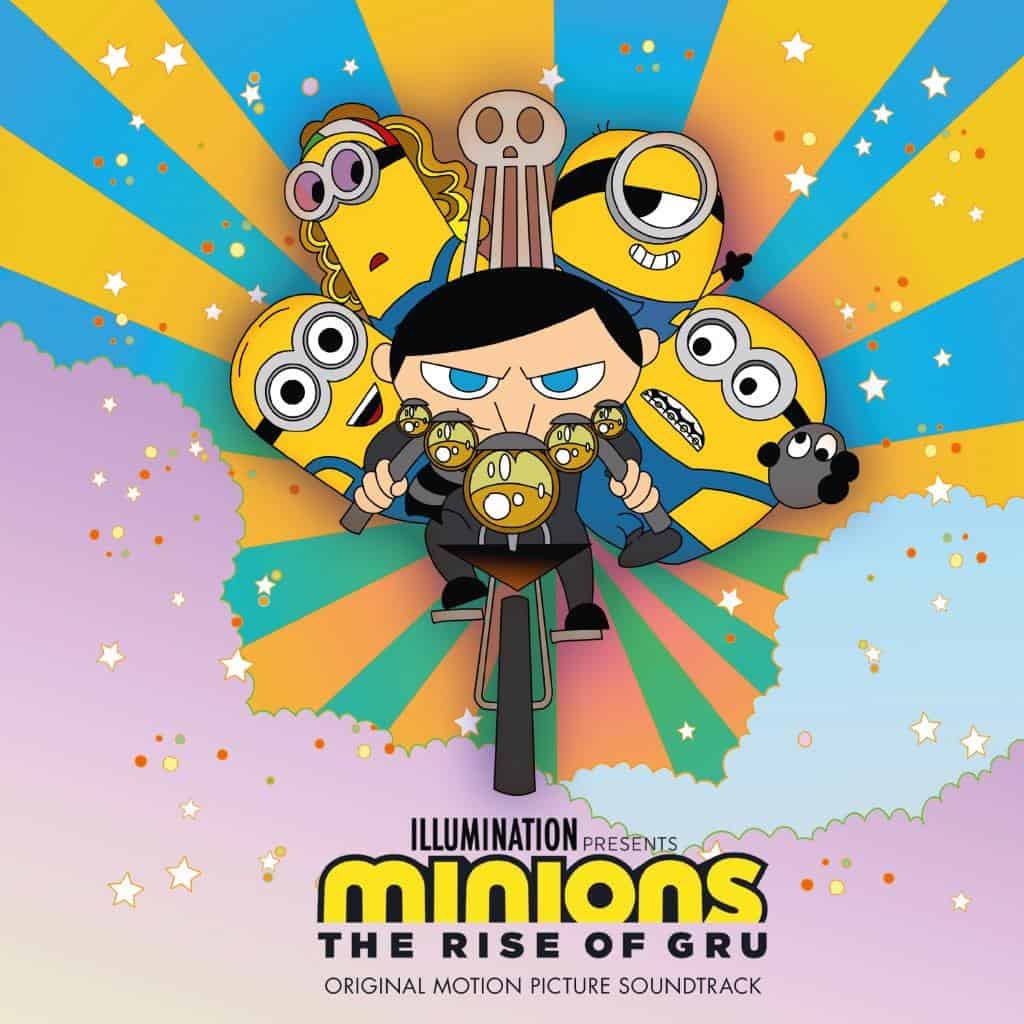 Minions The Rise of Gru Original Motion Picture Soundtrack 2xLP sky blue vinyl record featuring Phoebe Bridgers, Bleachers, Brockhampton, and more!