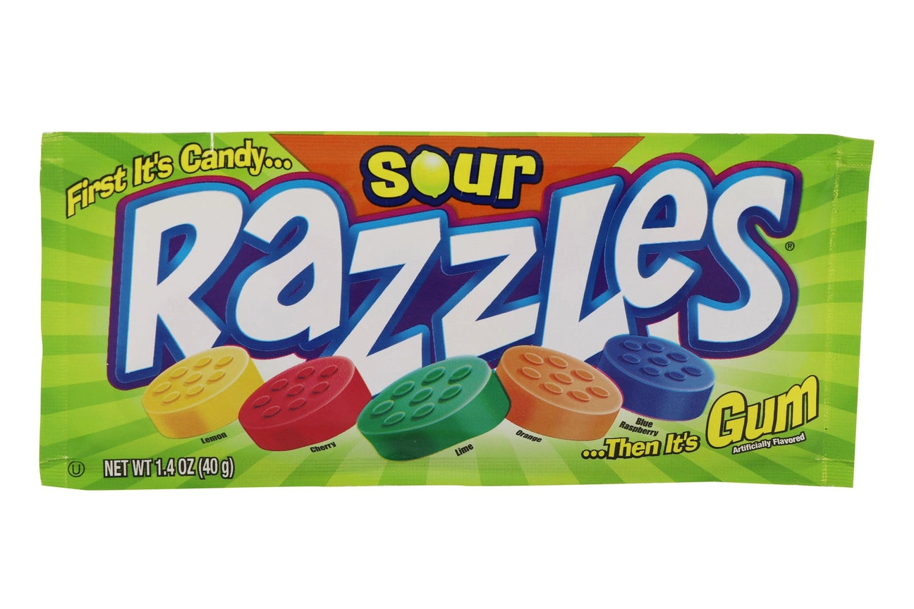 Sour Razzles, 1.4oz package