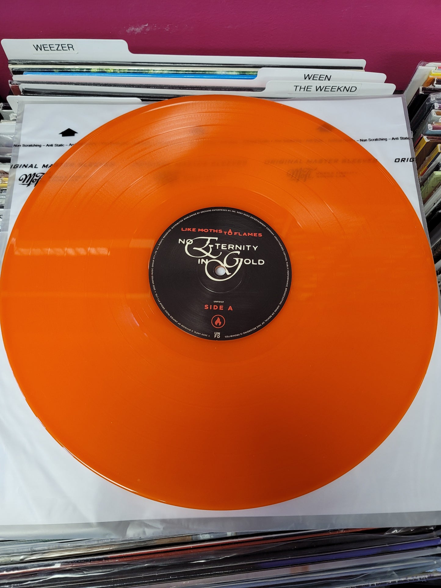 USED: Like Moths To Flames - No Eternity In Gold LP record (orange vinyl)