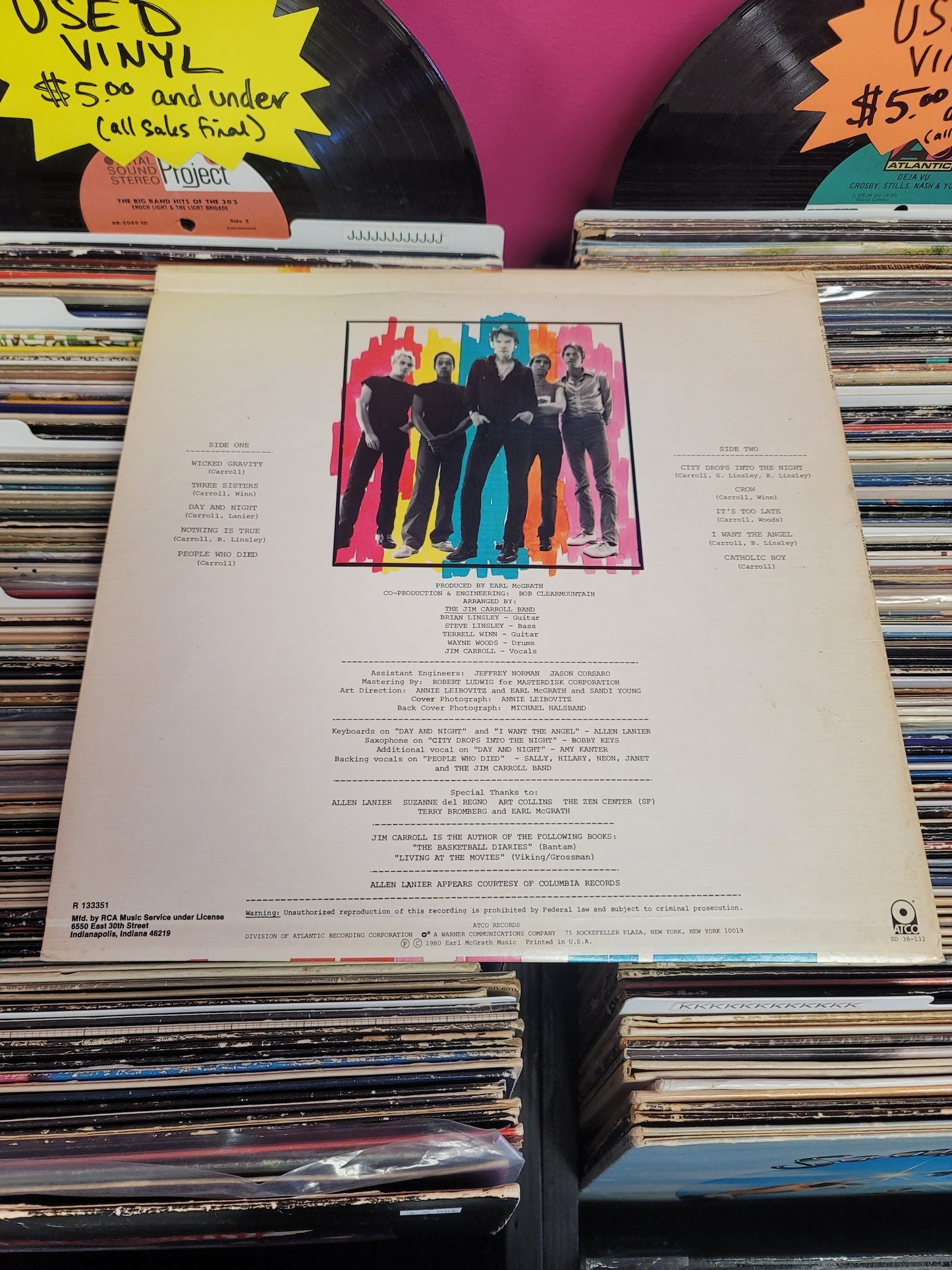 USED: Jim Carroll Band - Catholic Boy LP vinyl record
