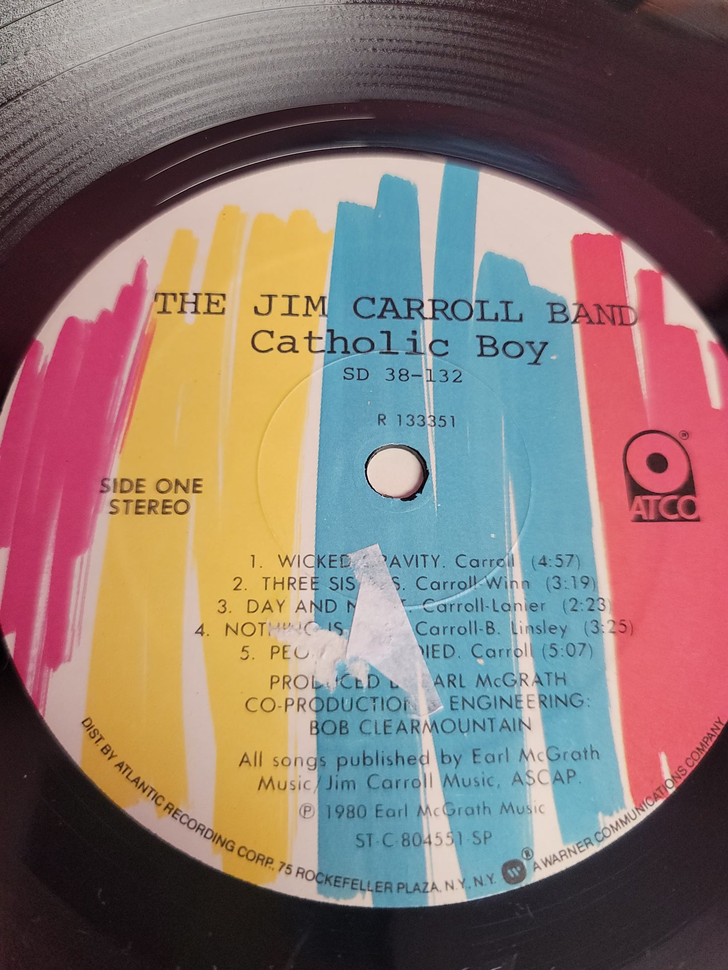 USED: Jim Carroll Band - Catholic Boy LP vinyl record