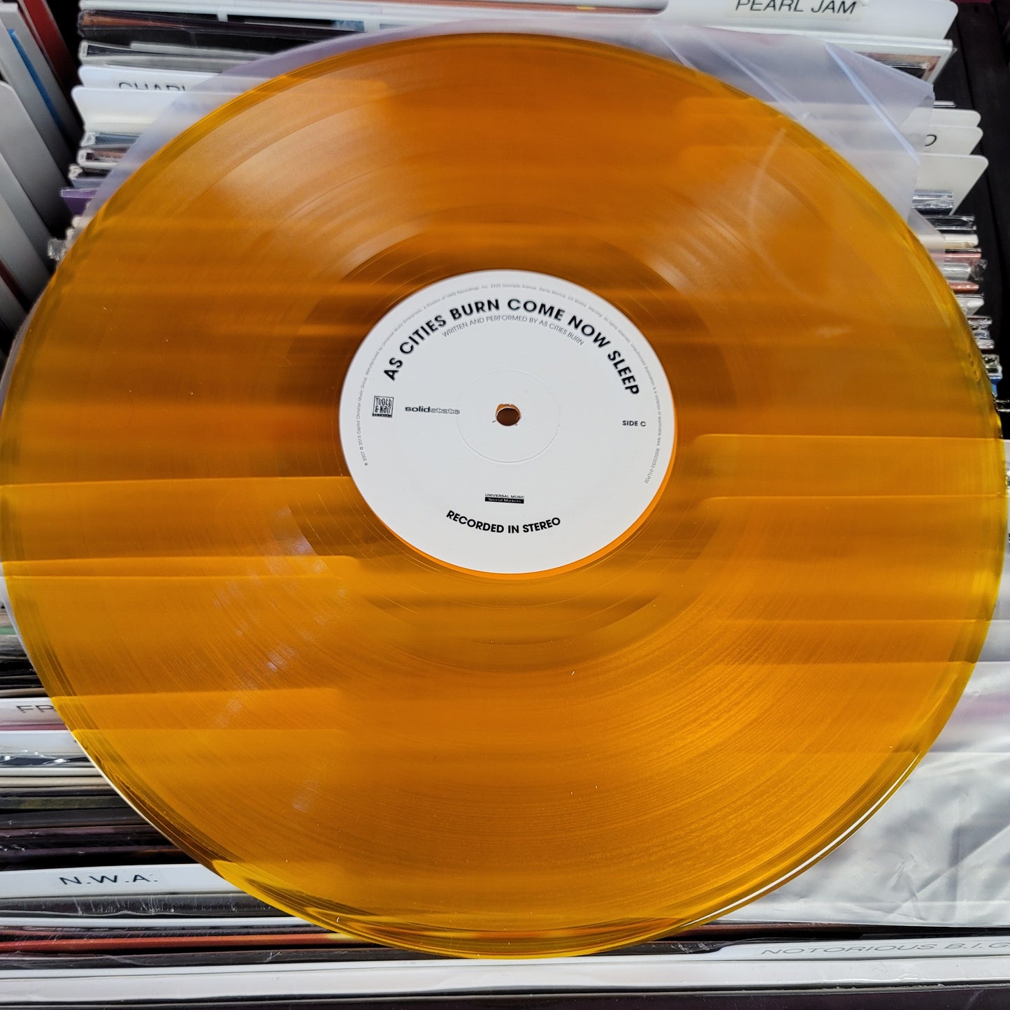 USED: As Cities Burn - Come Now Sleep LP record (orange vinyl)