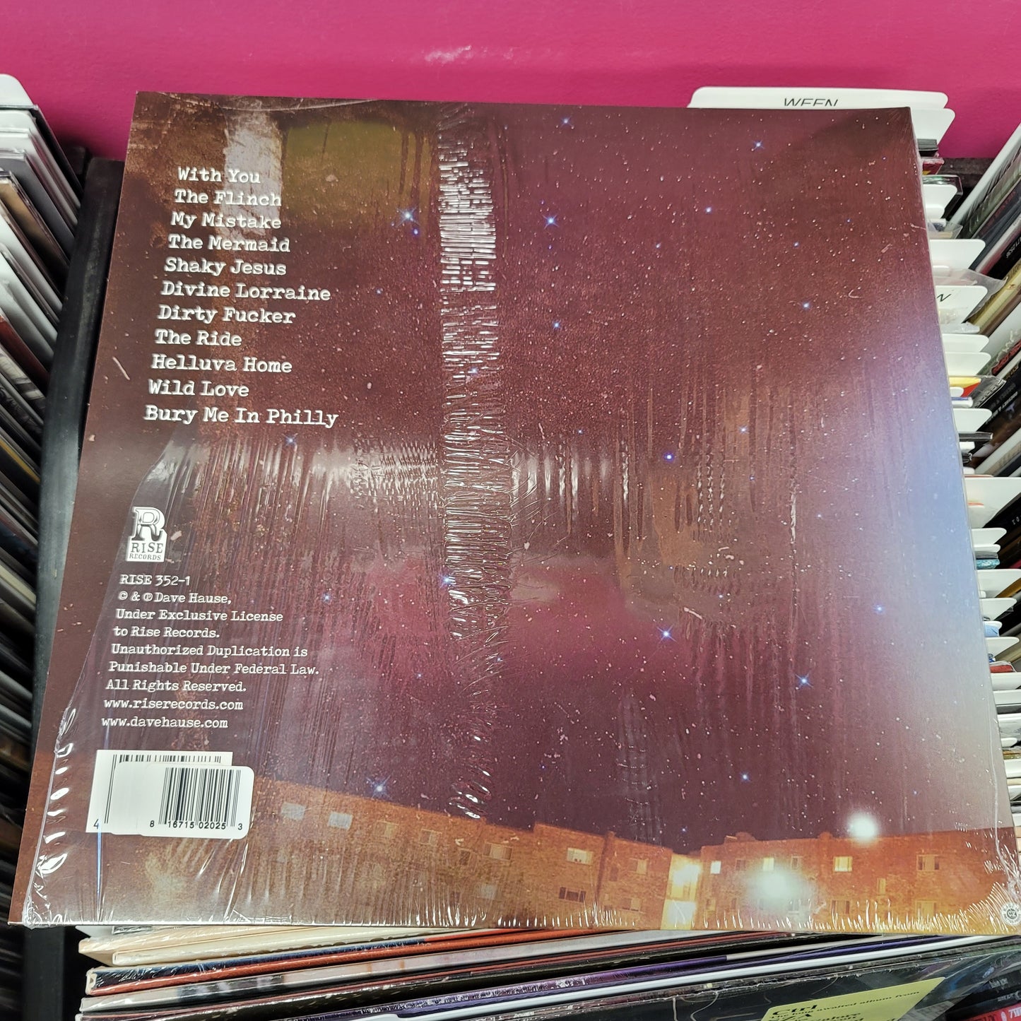 USED: Dave Hause - Bury Me In Philly LP record (clear vinyl)