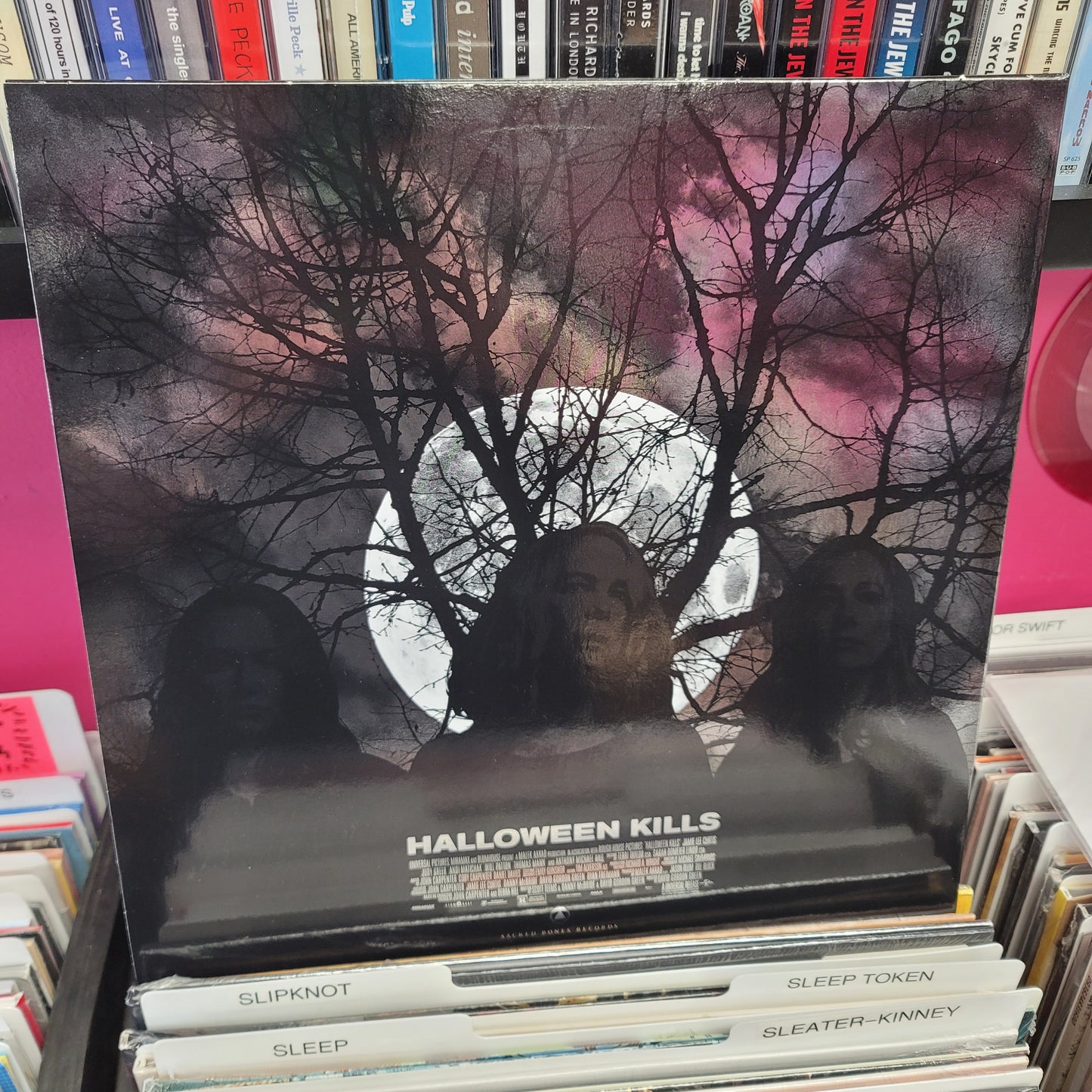 USED: Halloween Kills soundtrack LP (clear vinyl w/ red splatter)
