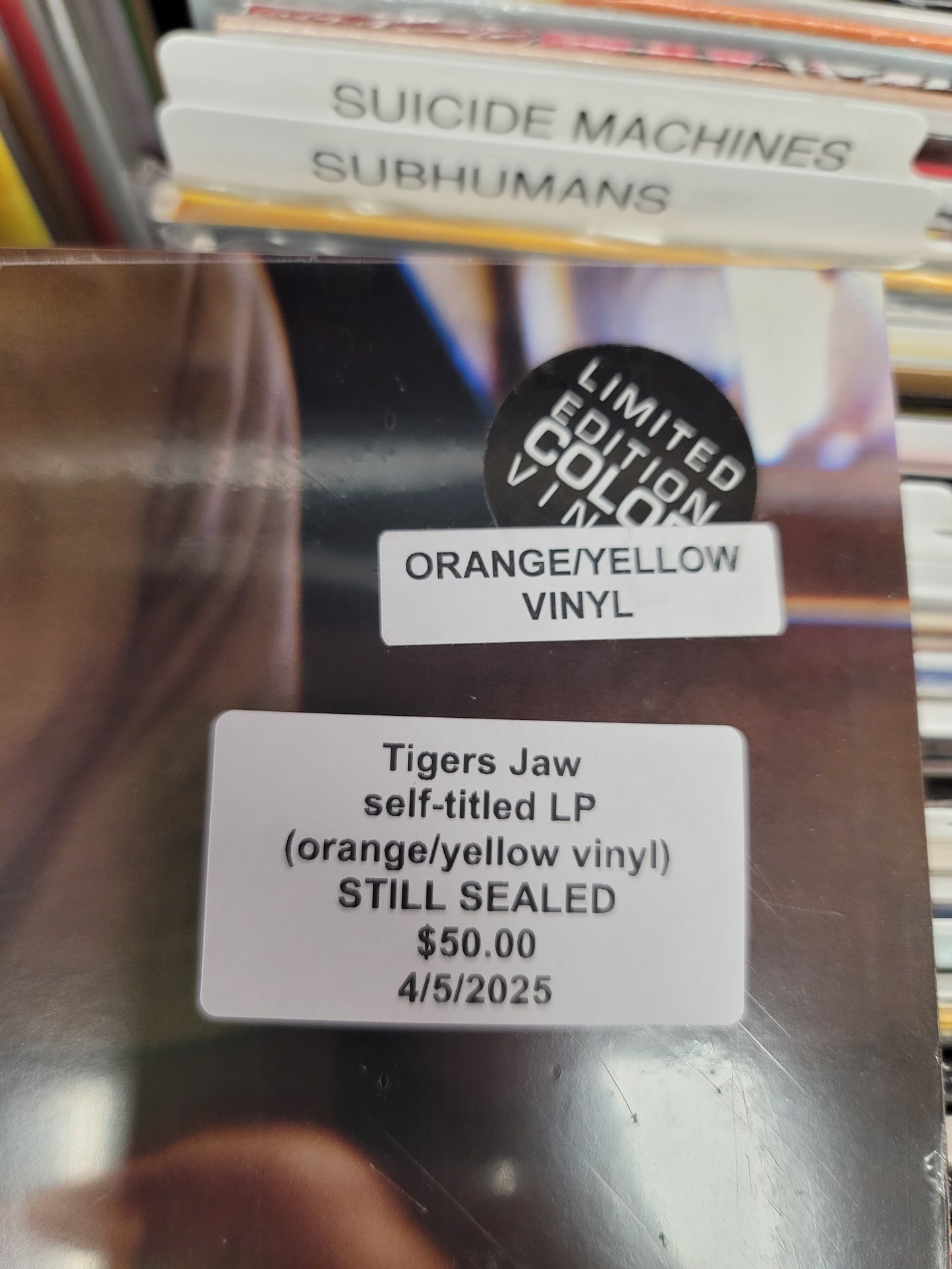 USED: Tigers Jaw - self-titled LP record (orange/yellow vinyl)