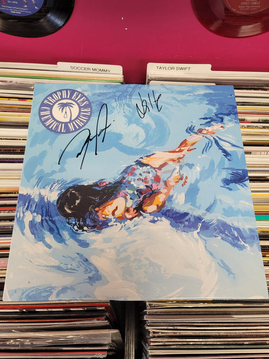 USED: Trophy Eyes - Chemical Miracle LP record (clear vinyl w/ blue splatter)
