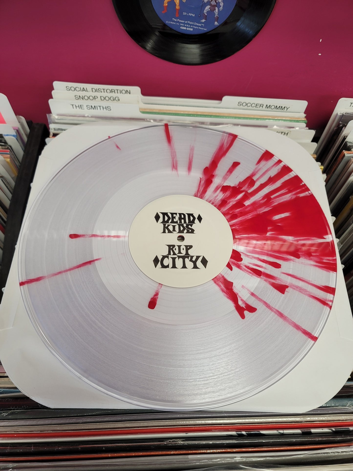 USED: Soft Kill - Dead Kids, R.I.P. City LP record (clear vinyl w/ red splatter)