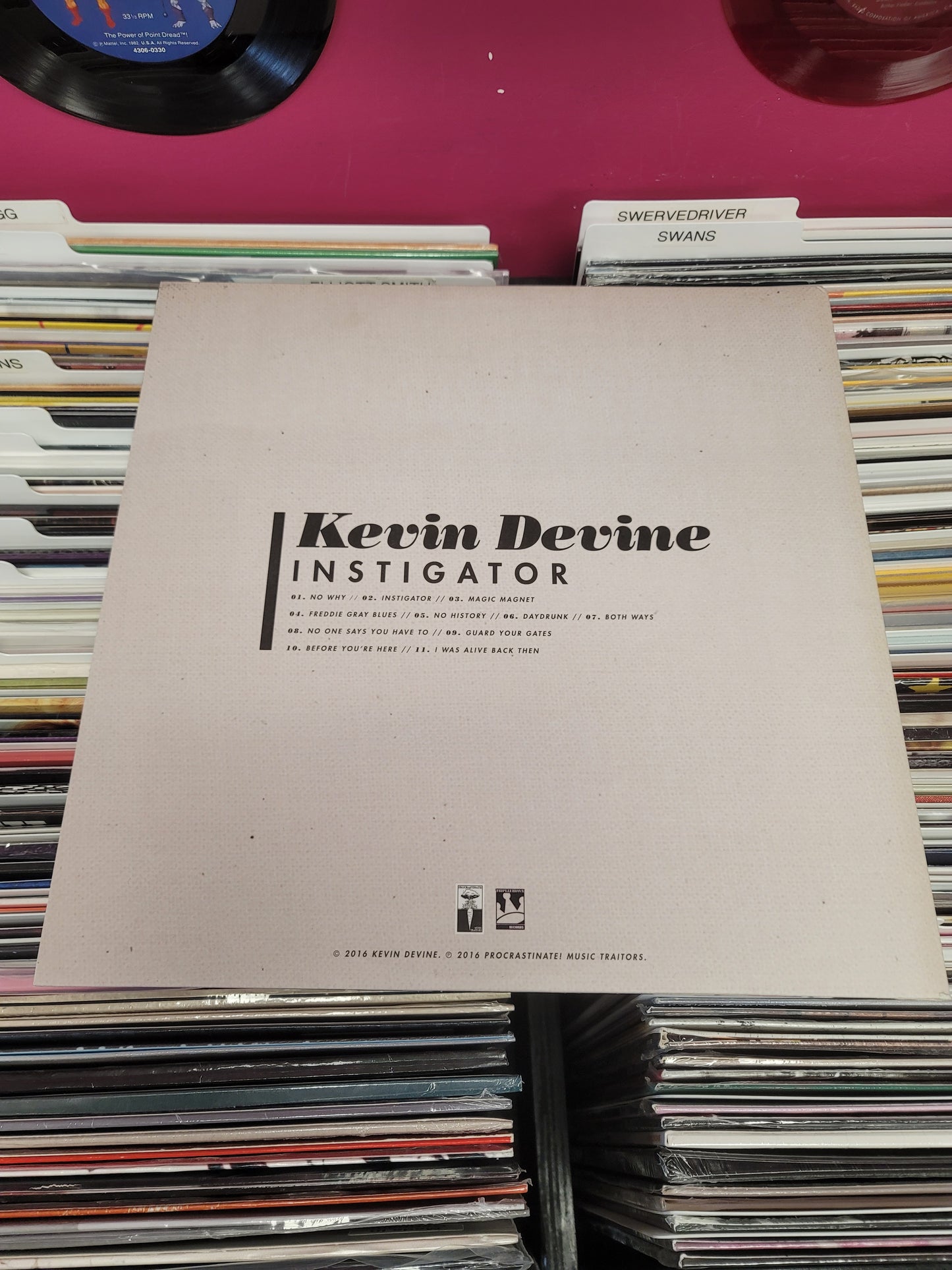 USED: Kevin Devine - Instigator LP record (purple vinyl)