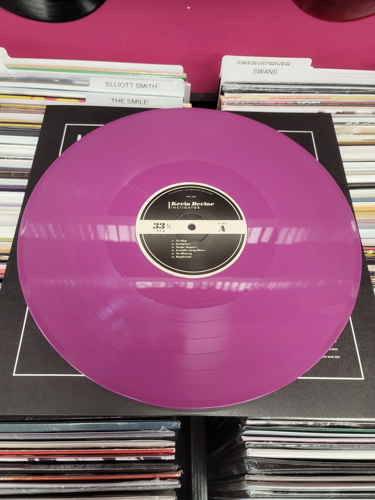 USED: Kevin Devine - Instigator LP record (purple vinyl)