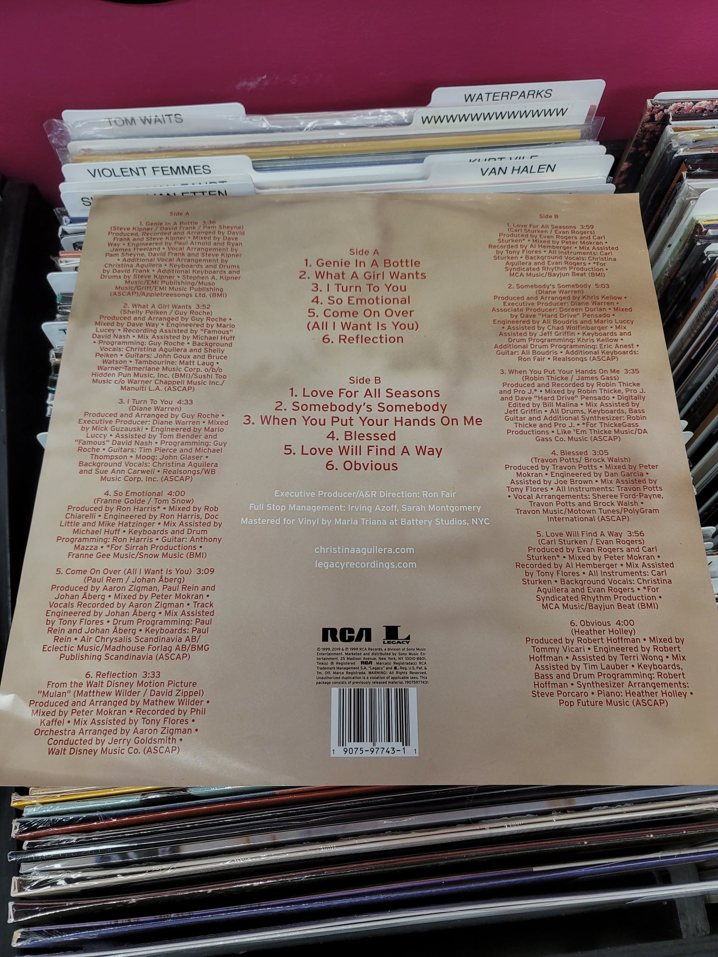 USED: Christina Aguilera - self-titled LP record (picture disc vinyl)