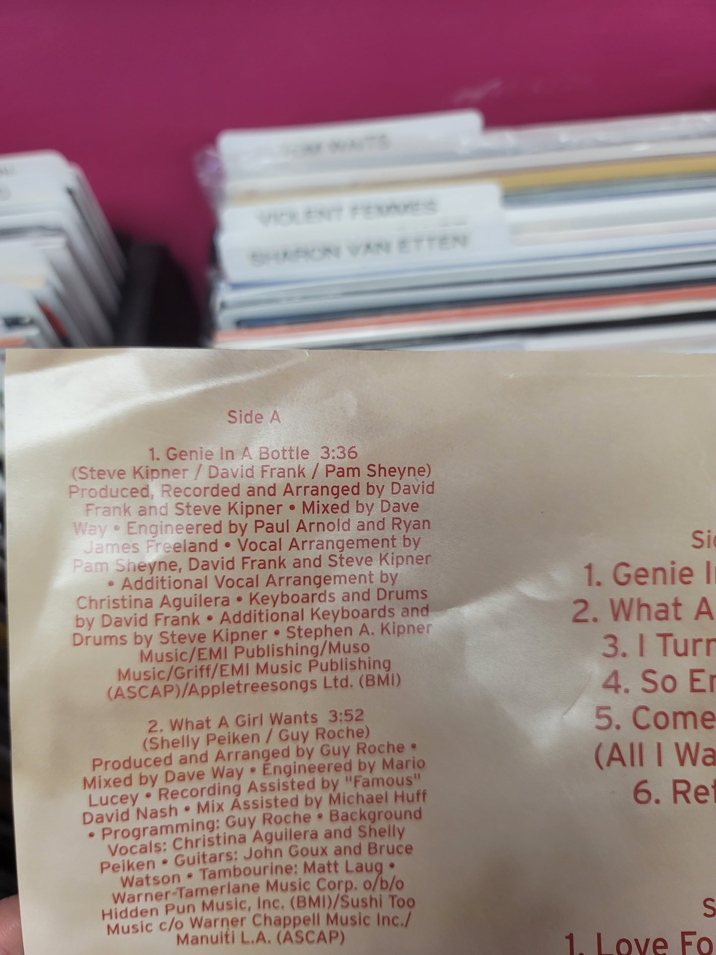 USED: Christina Aguilera - self-titled LP record (picture disc vinyl)