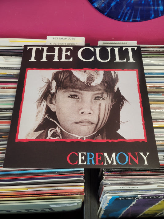 USED: The Cult - Ceremony LP record (red & blue colored vinyl)