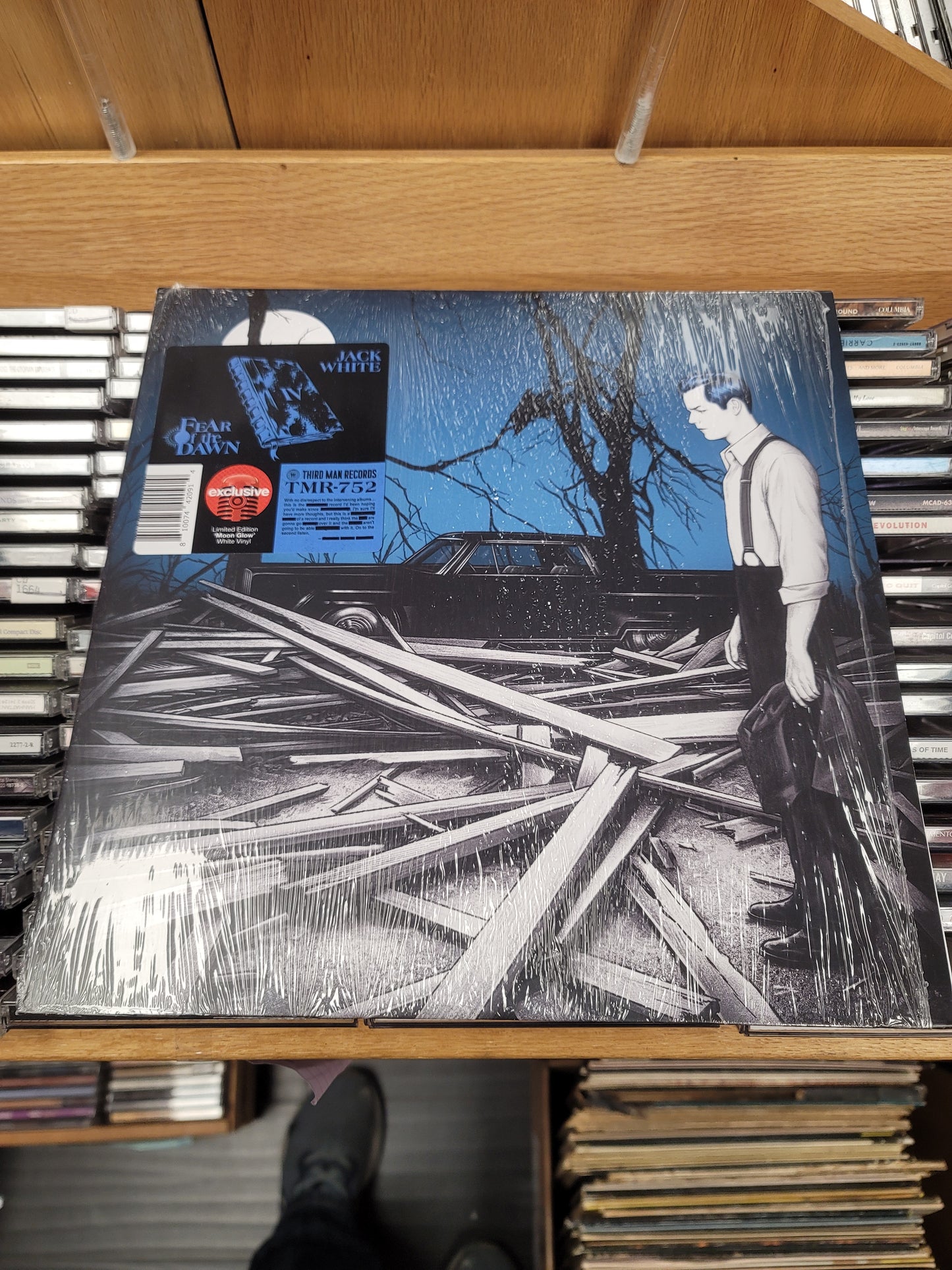 USED: Jack White - Fear of the Dawn LP record (clear/white vinyl)