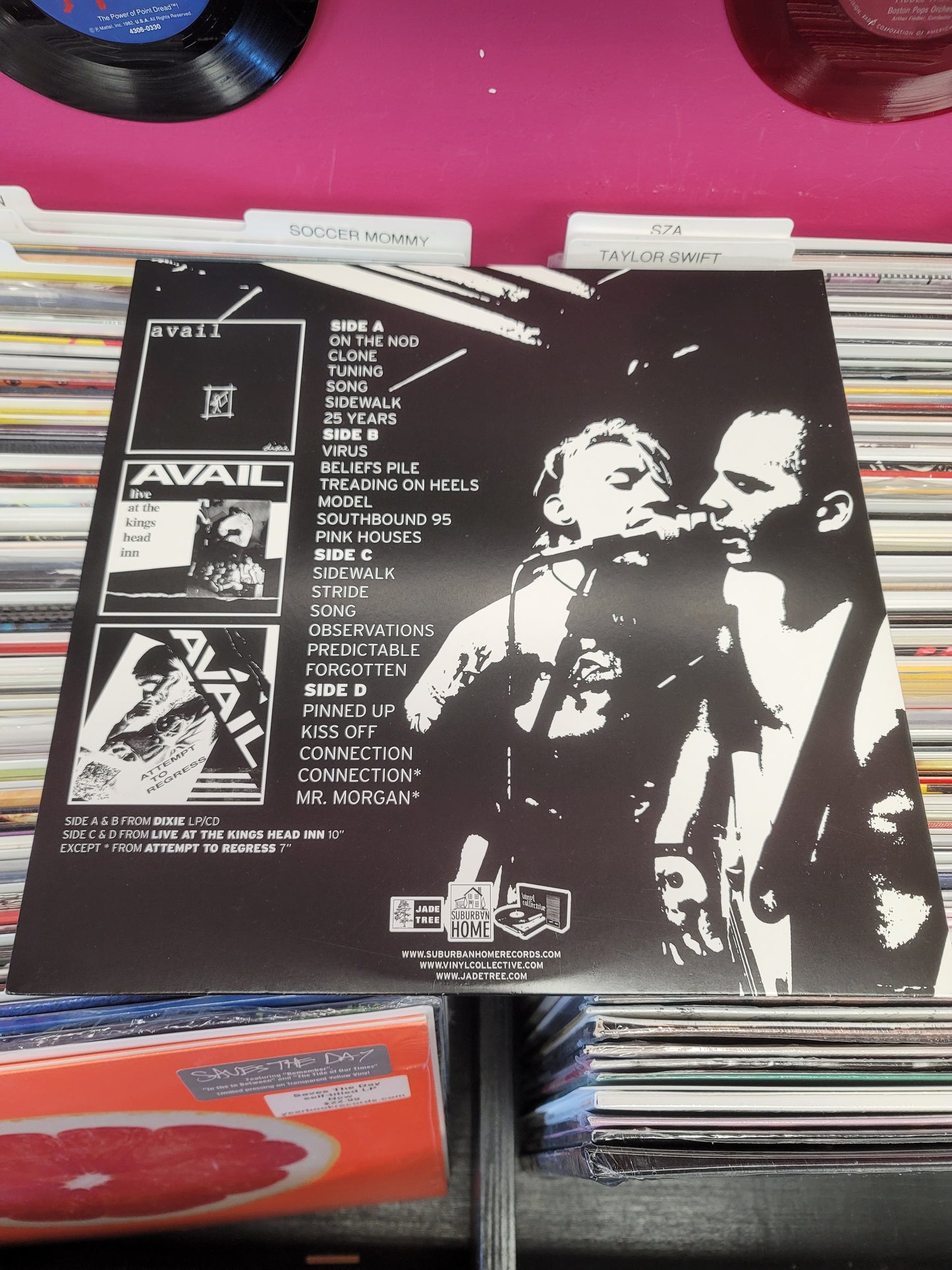 USED: Avail - Dixie LP record (2xLP reissue on clear vinyl)
