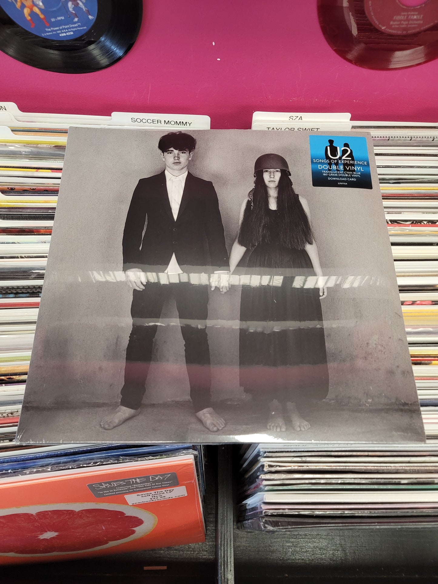 USED: U2 - Songs Of Experience LP record (blue vinyl)