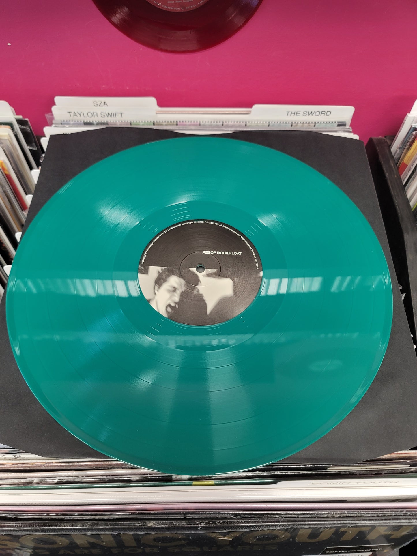 USED: Aesop Rock - Float LP record (green vinyl)