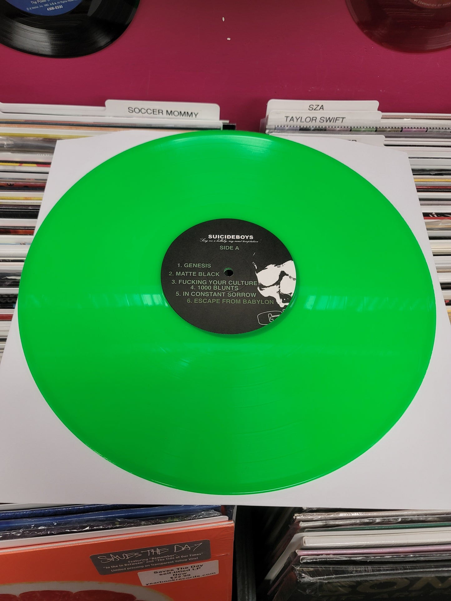 USED: $uicideboy$ - Sing Me A Lullaby, My Sweet Temptation LP record (green vinyl)