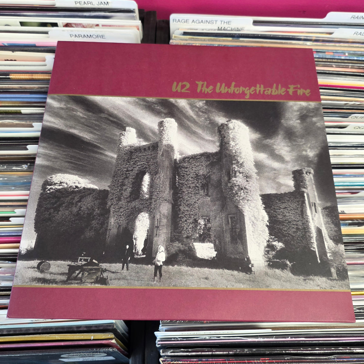 USED: U2 - The Unforgettable Fire LP record (burgundy vinyl)