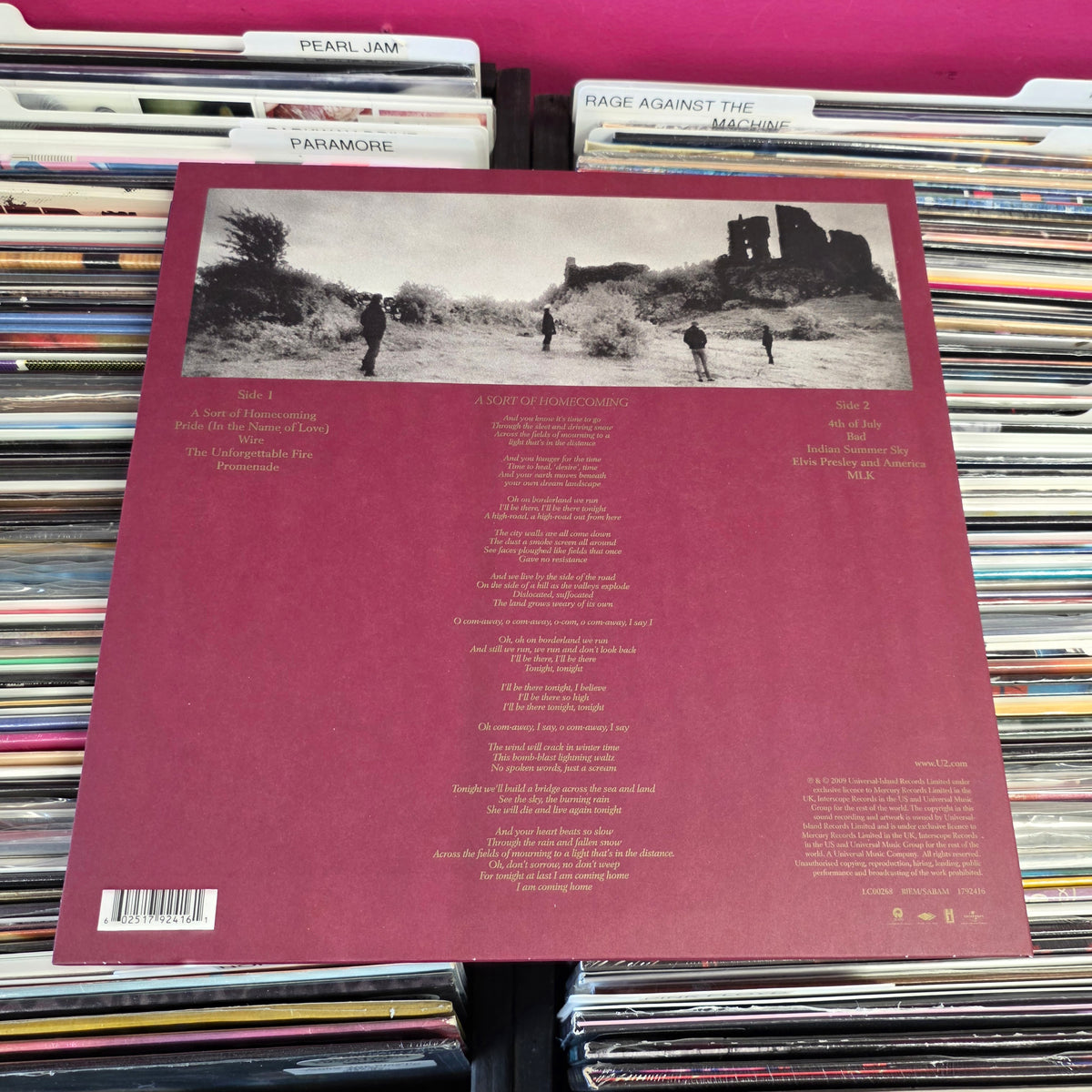 USED: U2 - The Unforgettable Fire LP record (burgundy vinyl)