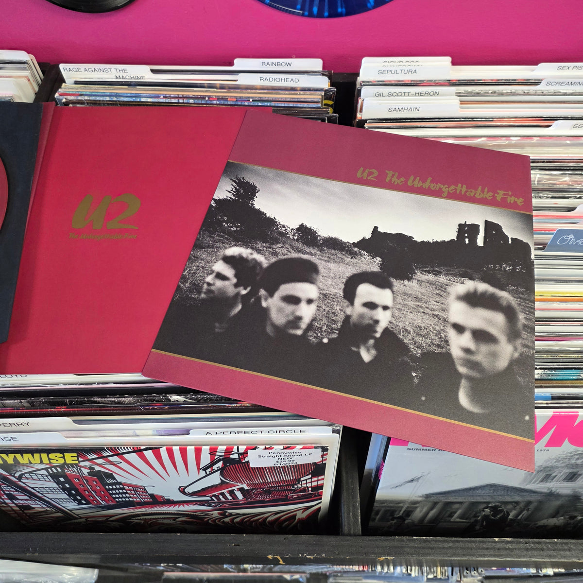 USED: U2 - The Unforgettable Fire LP record (burgundy vinyl)