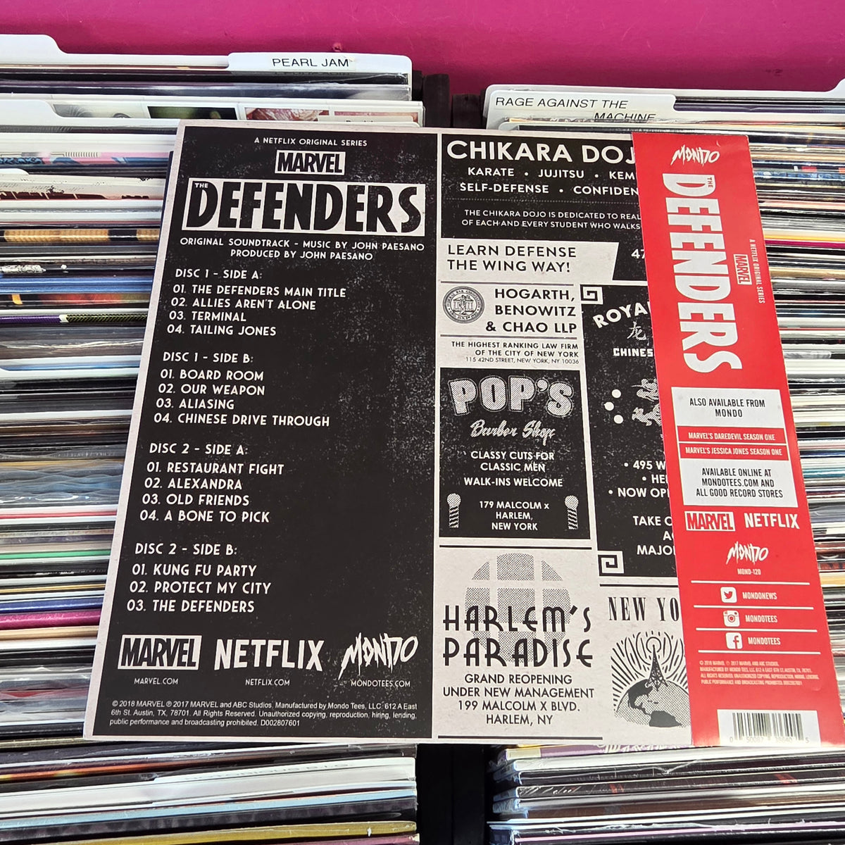 USED: Marvel's The Defenders soundtrack LP vinyl record