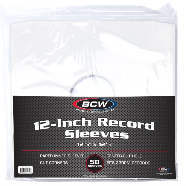 BCW 12" inner record sleeves (50 count package)