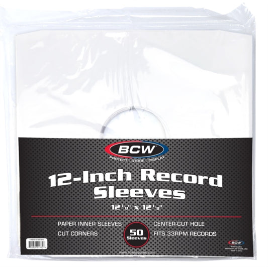 BCW 12" inner record sleeves (50 count package)