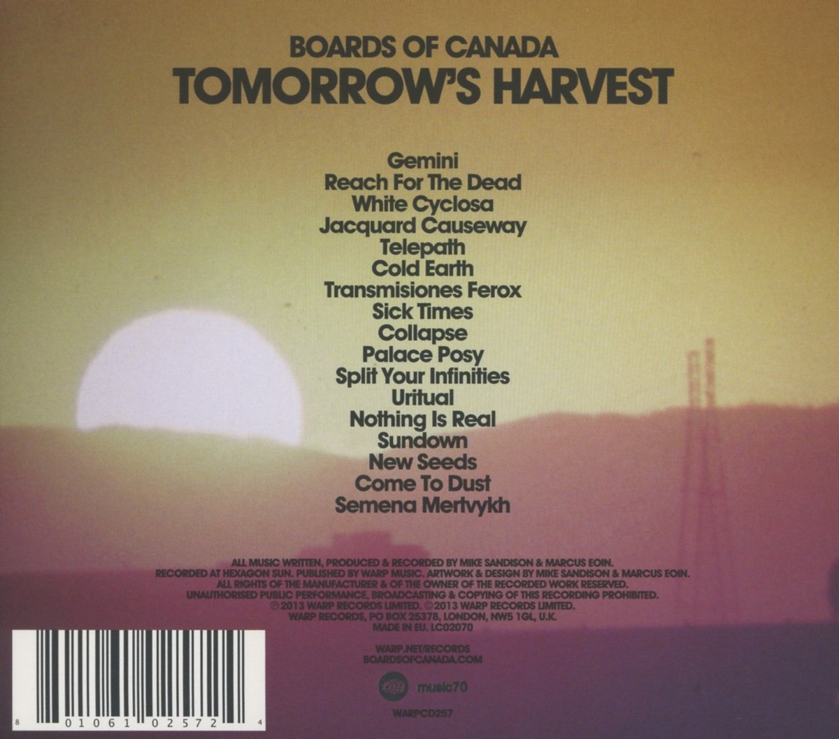 Boards of Canada - Tomorrow's Harvest CD