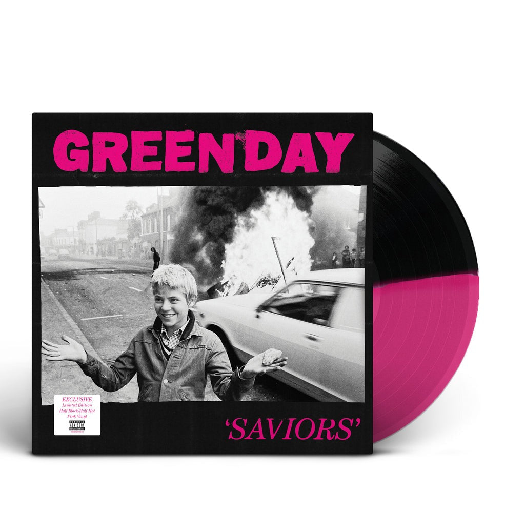 Green Day - Saviors LP record (pink/black split colored vinyl)