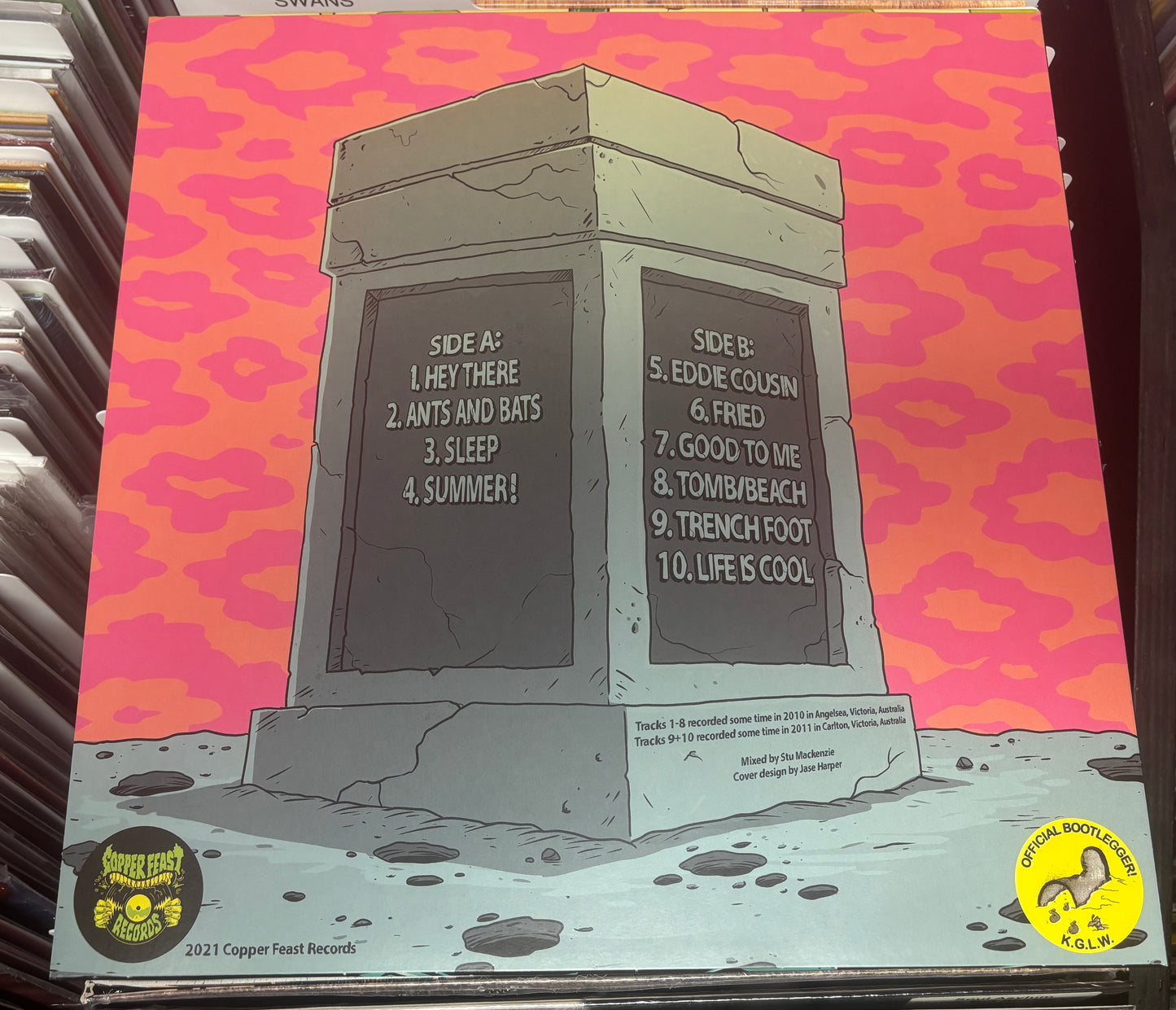 USED: King Gizzard and the Lizard Wizard - Teenage Gizzard LP record (2021 Australian Pressing on pink/orange/green vinyl)