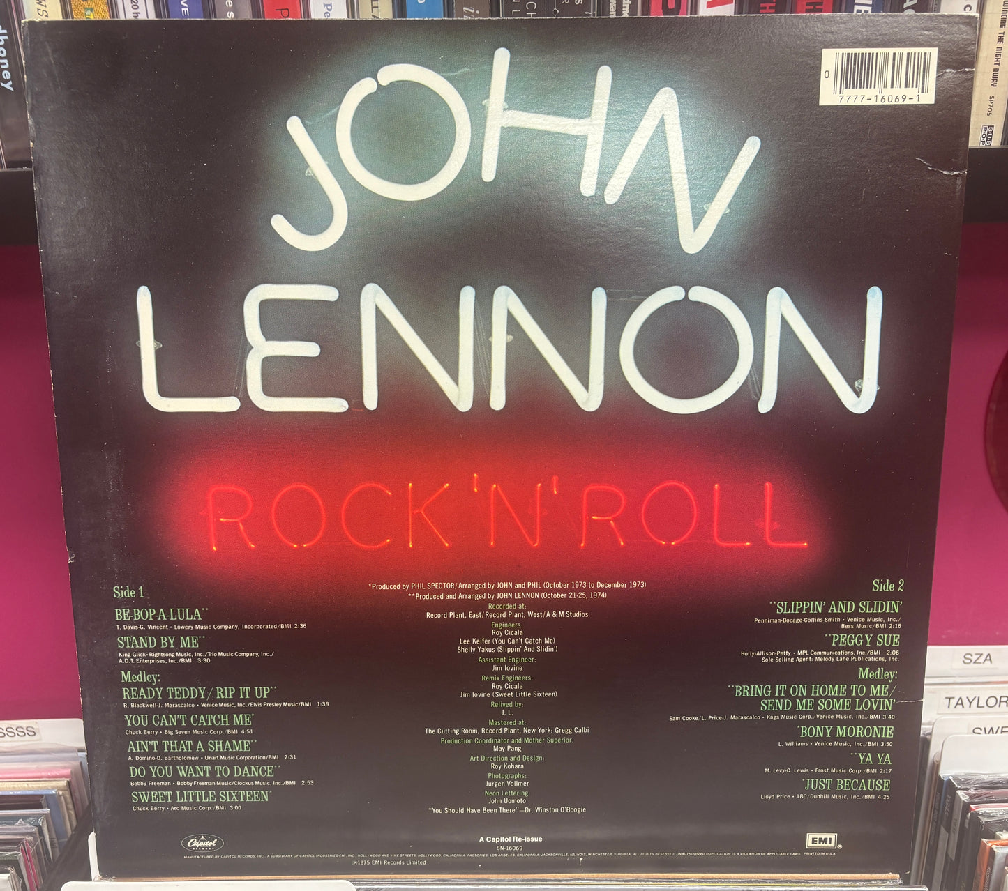 USED: John Lennon - Rock 'N' Roll LP record (1980 reissue)