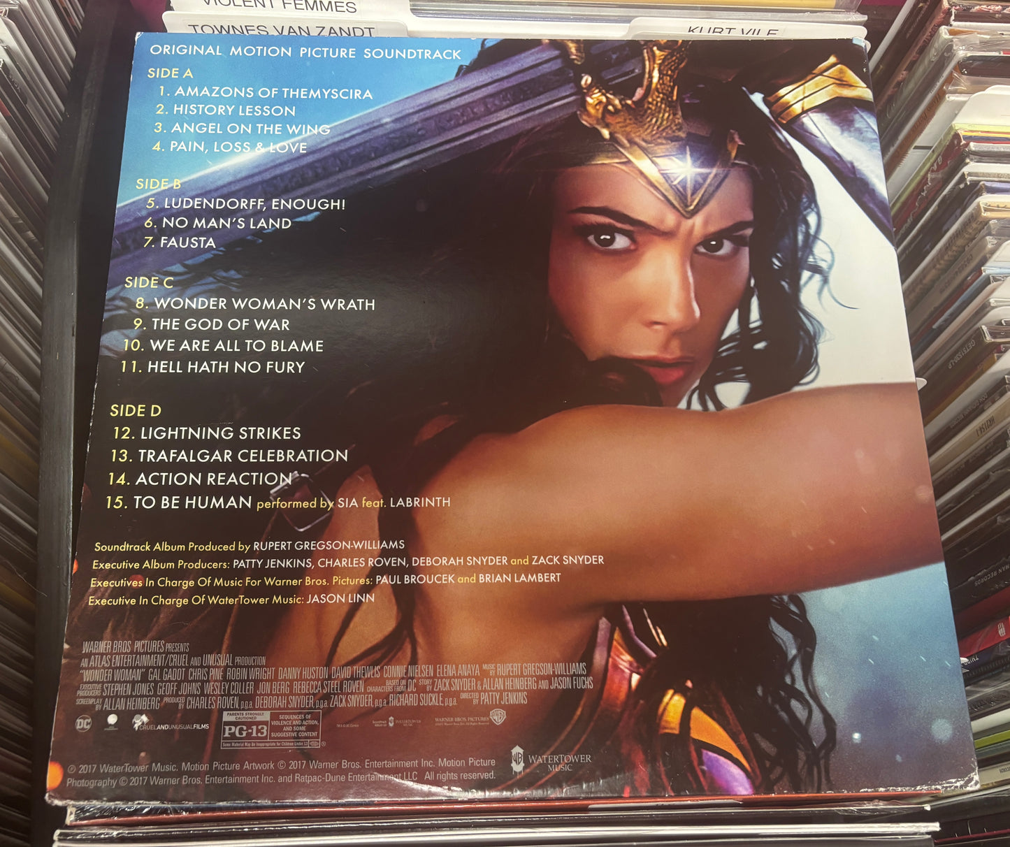 USED: Wonder Woman Original Motion Picture Soundtrack 2xLP record (blue & red vinyl)
