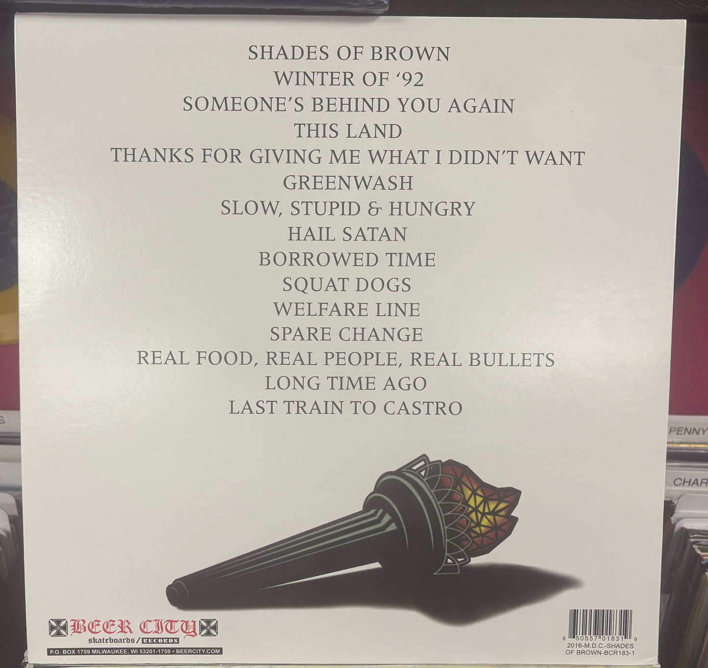 USED: MDC - Shades of Brown LP (blue vinyl)